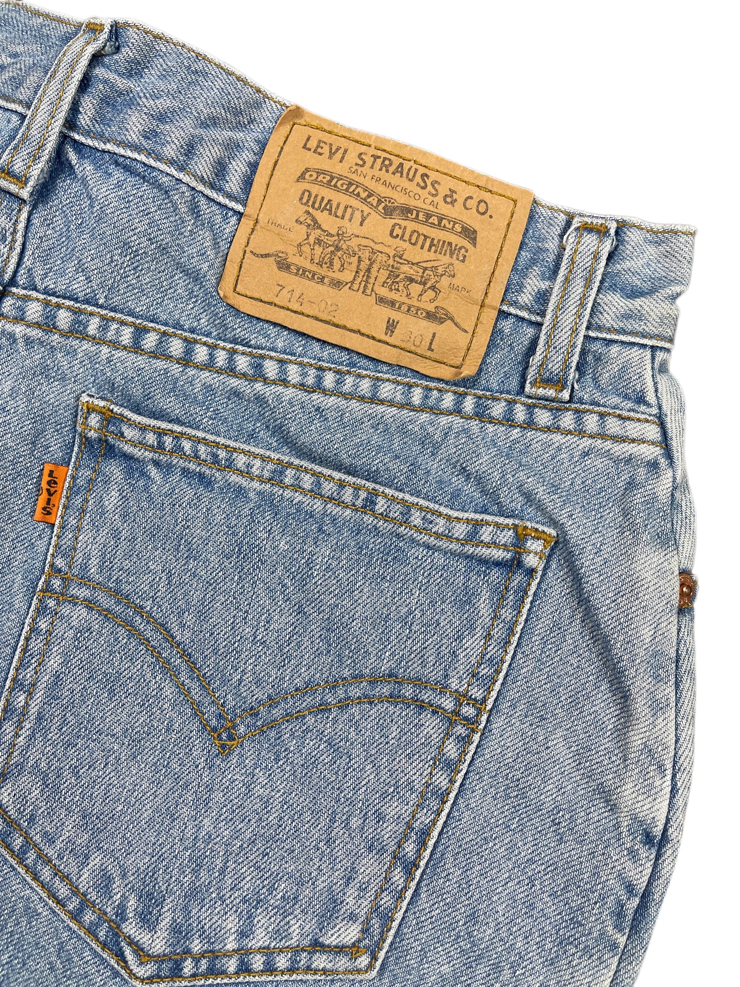 Vintage Levi's Orange Tab High Waist Denim Skirt Blue - L