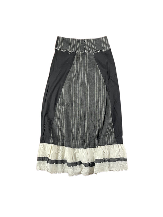 Vintage Long Skirt Stripes Black n´White - M