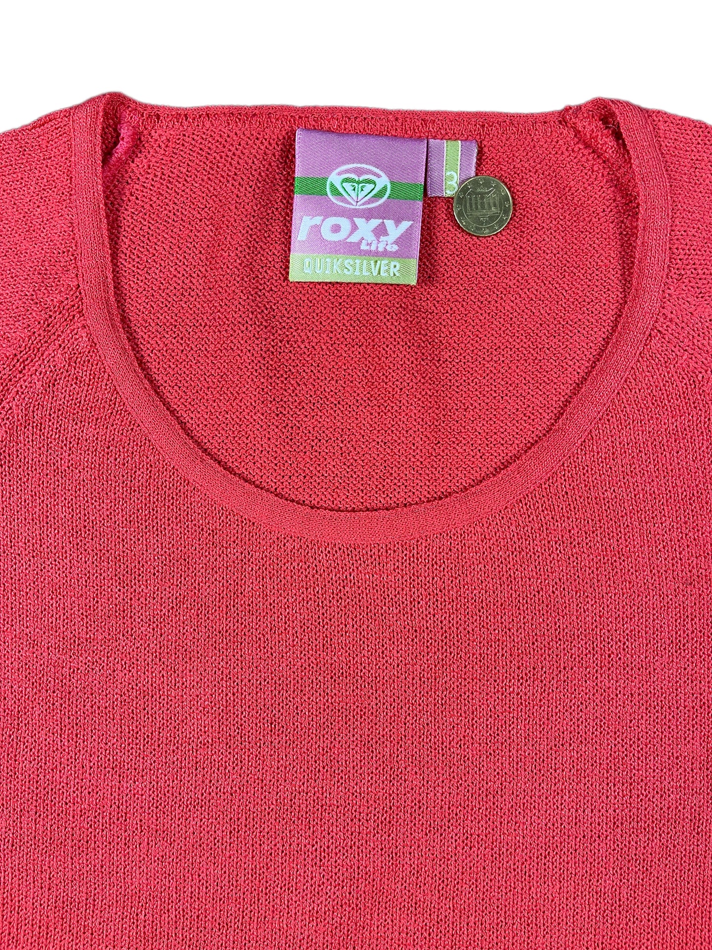 Y2k Roxy Short Sleeve Top Red - S/M