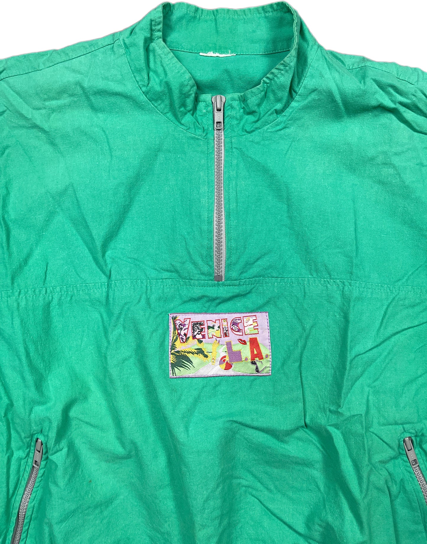 Vintage 90s Puma Zip Sweatshirt Green Cotton L
