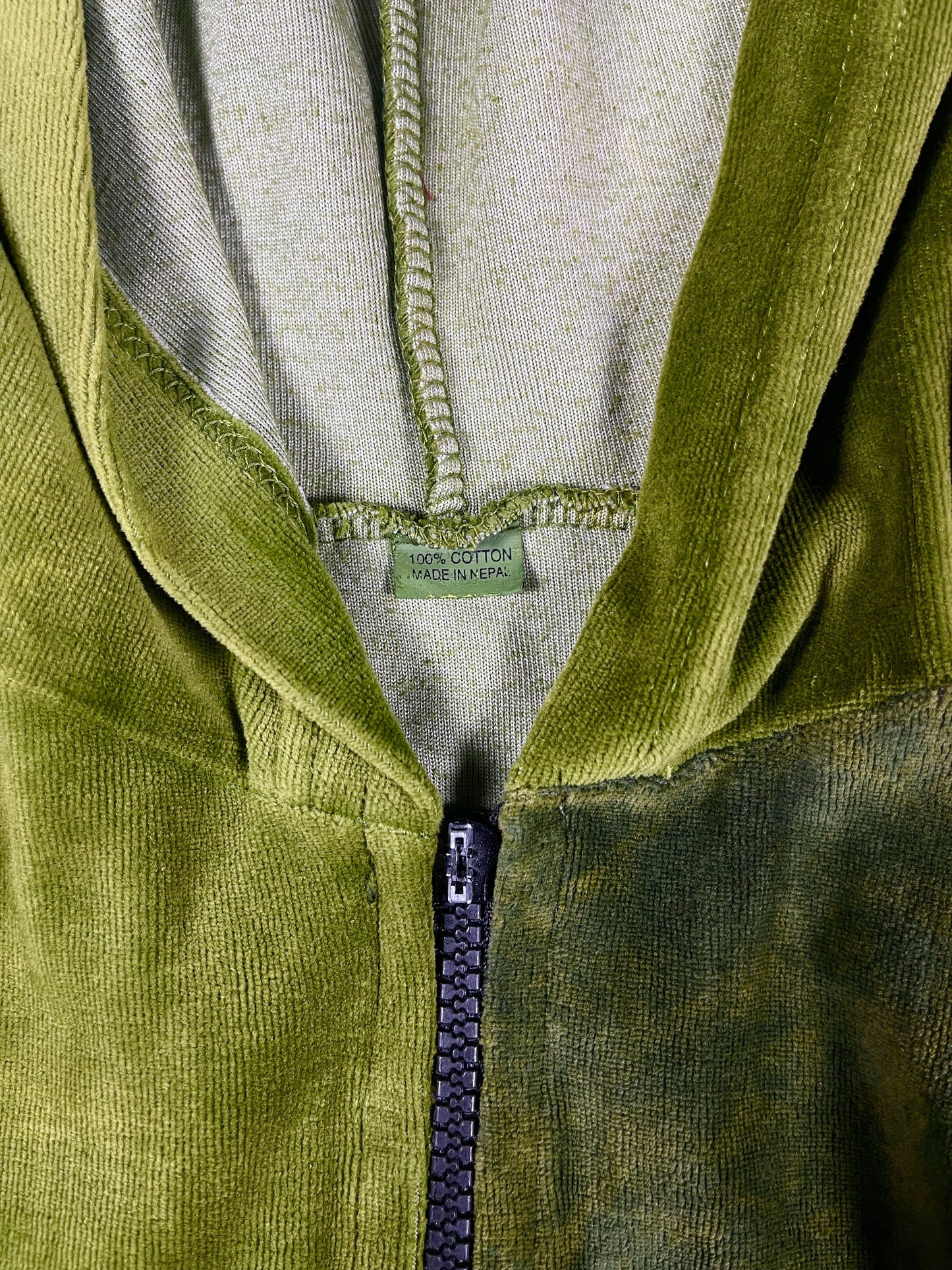 Vintage Long Sleeve Dress Hoodie Jacket Green - L/XL