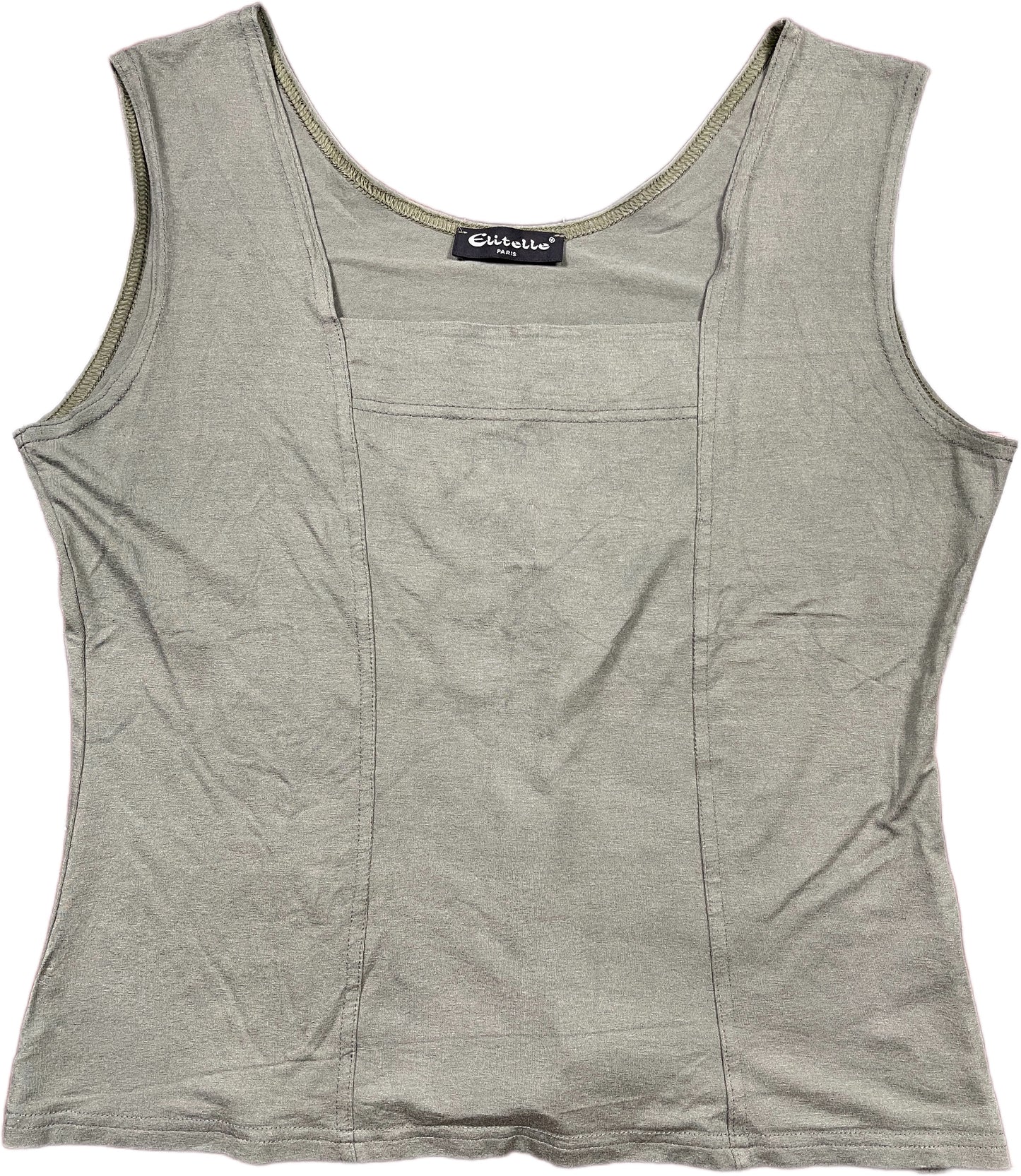 Vintage Elitelle Top Khaki Viscose Blend XXL