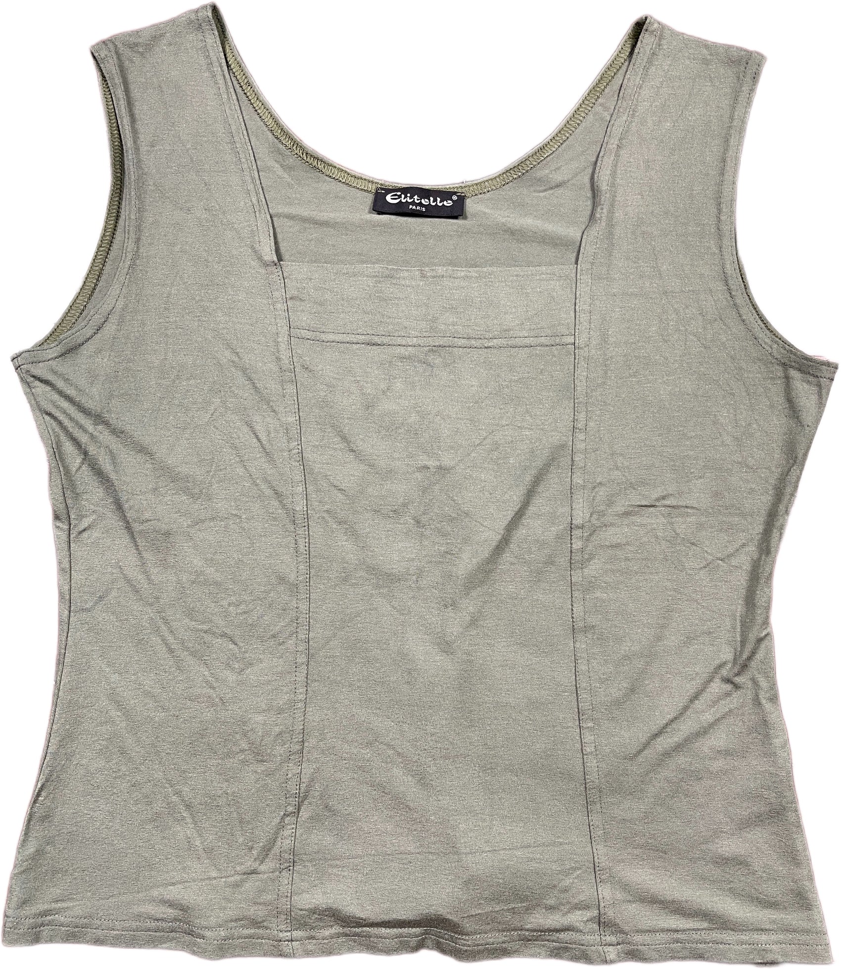 Vintage Elitelle Top Khaki Viscose Blend XXL