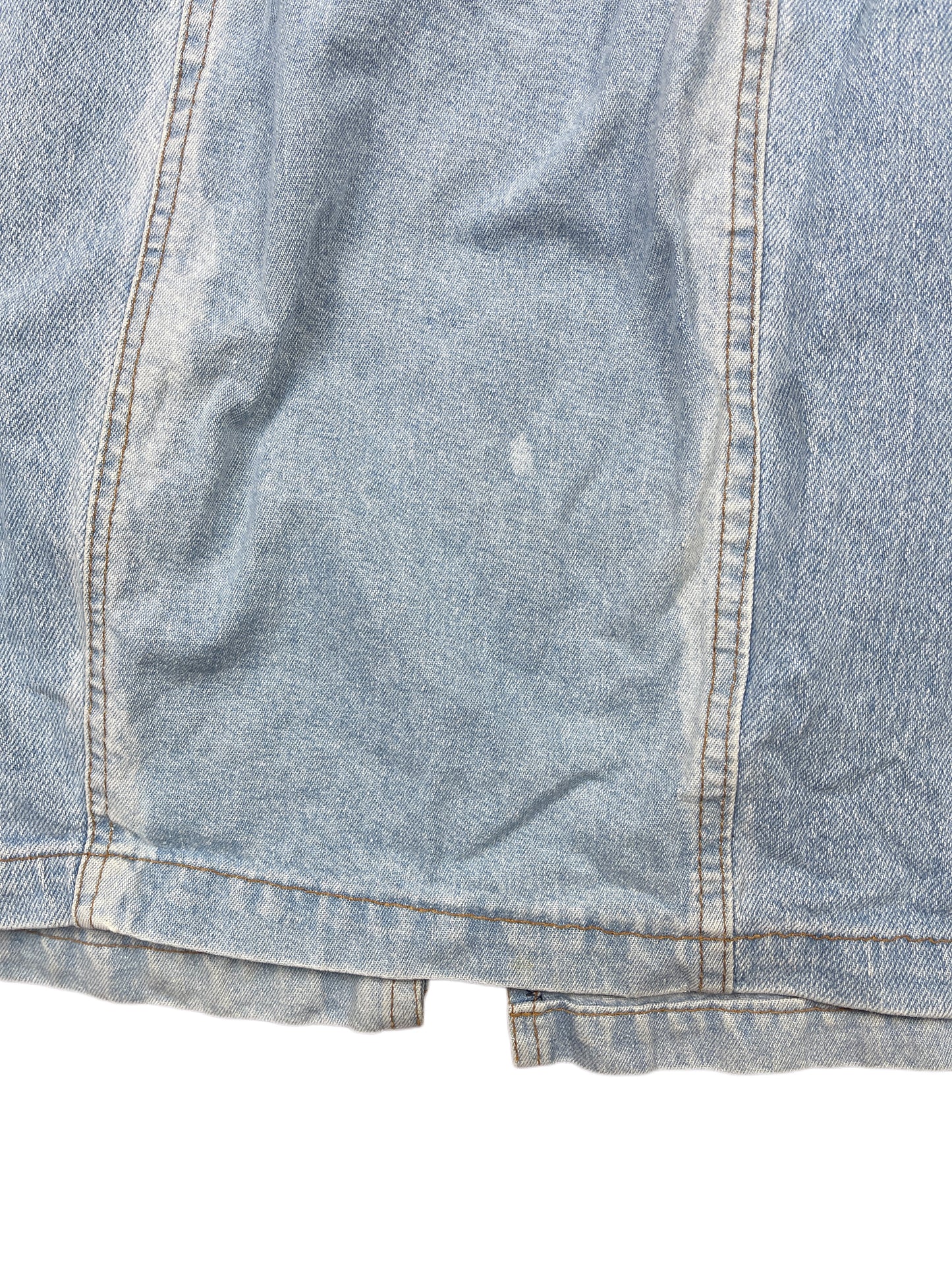 Y2k Bustin Stock Denim Short Sleeve Dress Blue - XL