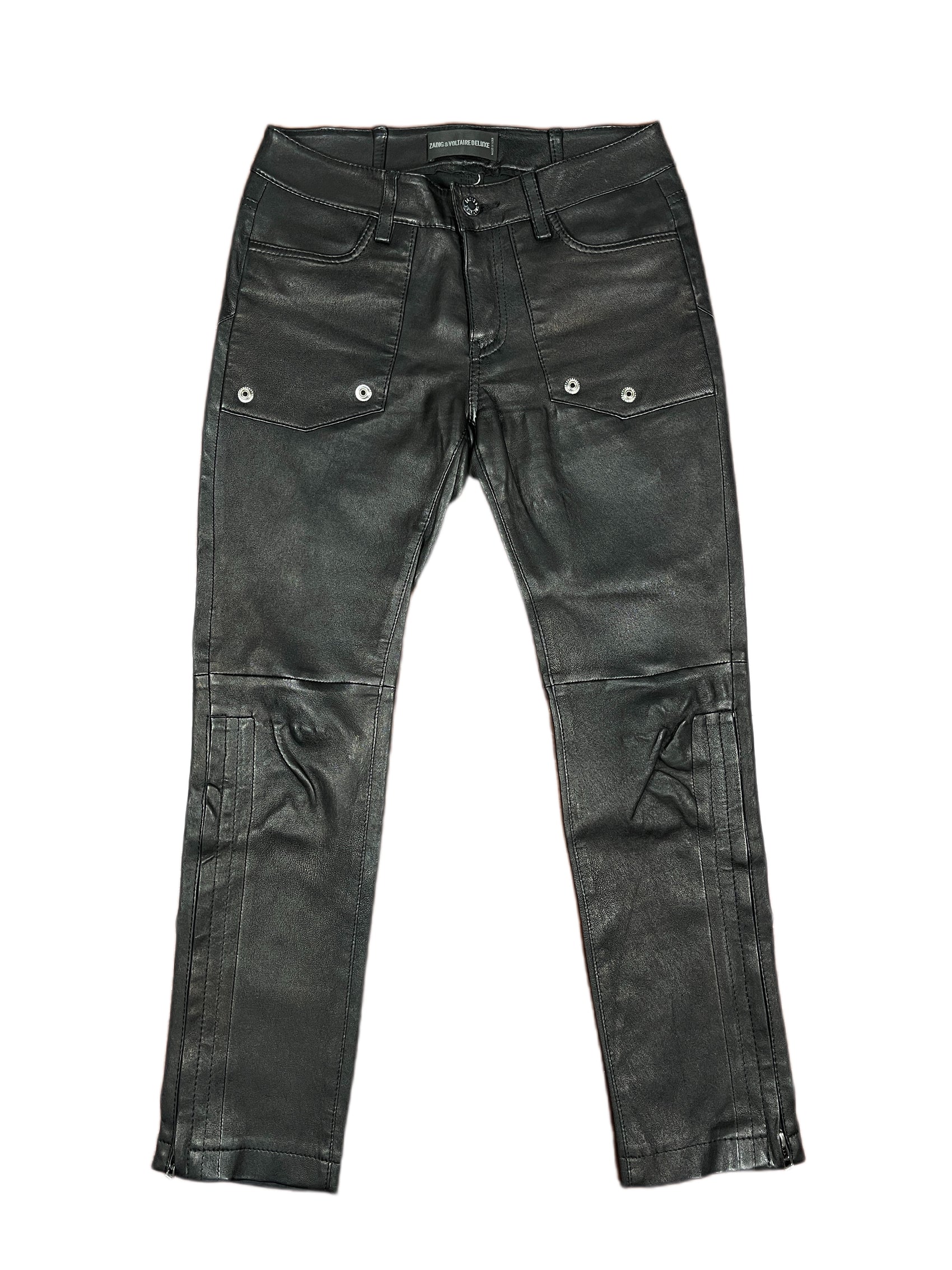Zadig & Voltaire Deluxe Low Waist Leather Pants Black - S