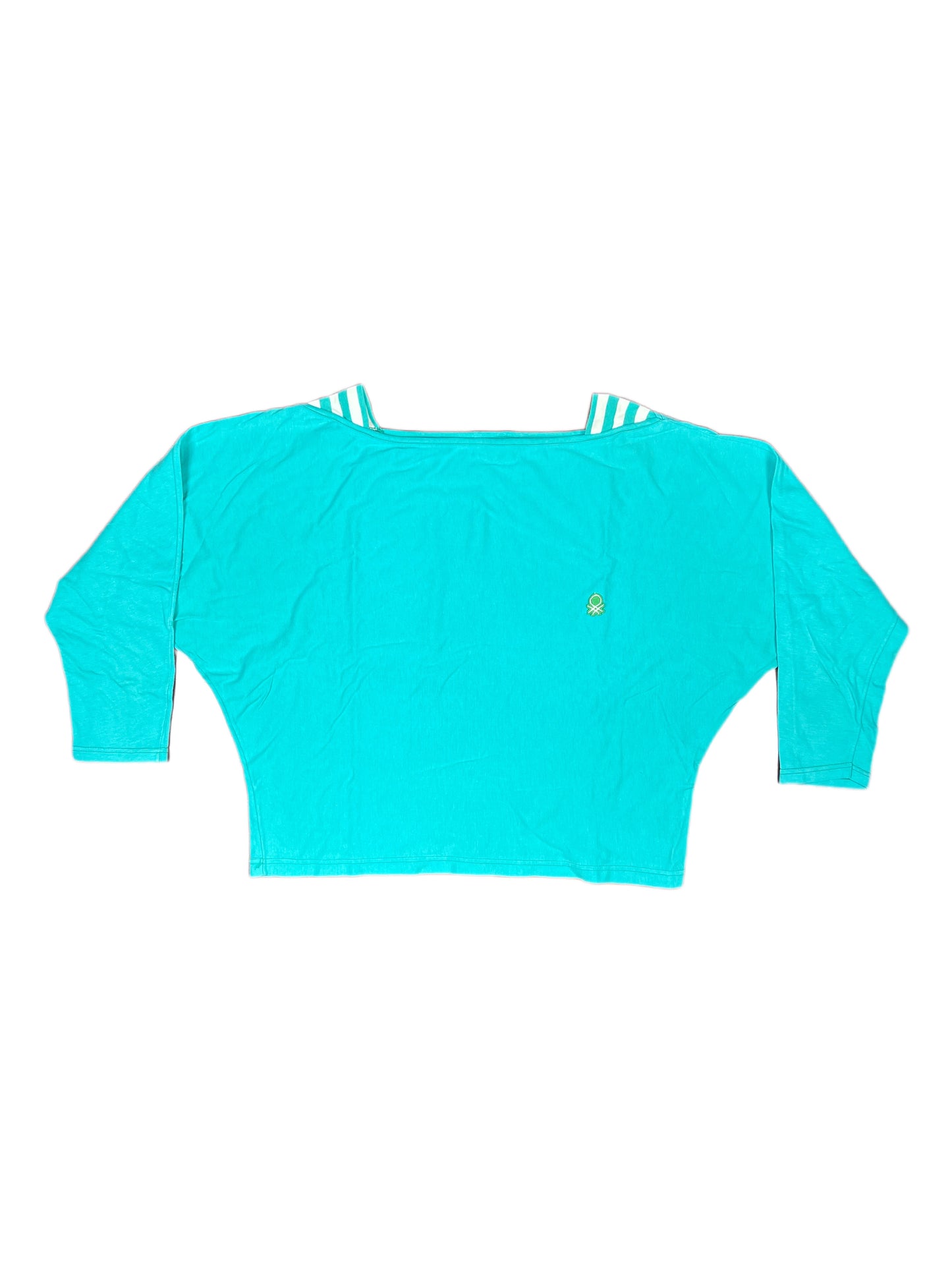 Vintage Benetton Long Sleeve Top Turquoise - S