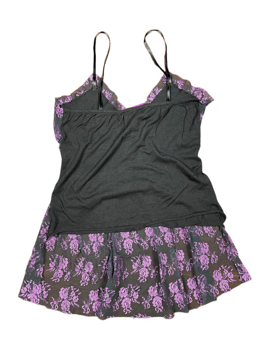 Y2k Sortie des Glasses Sleeveless Top Purple Black - S