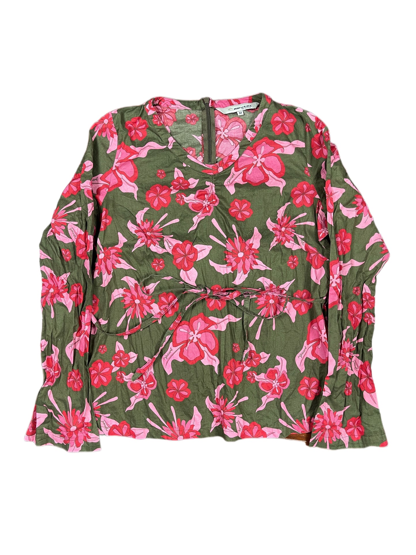 Rip Curl Long Sleeve Top Khaki Red - M