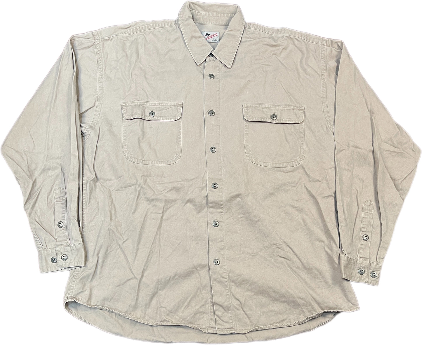 Vintage Camargue Long Sleeve Shirt Beige Cotton XL