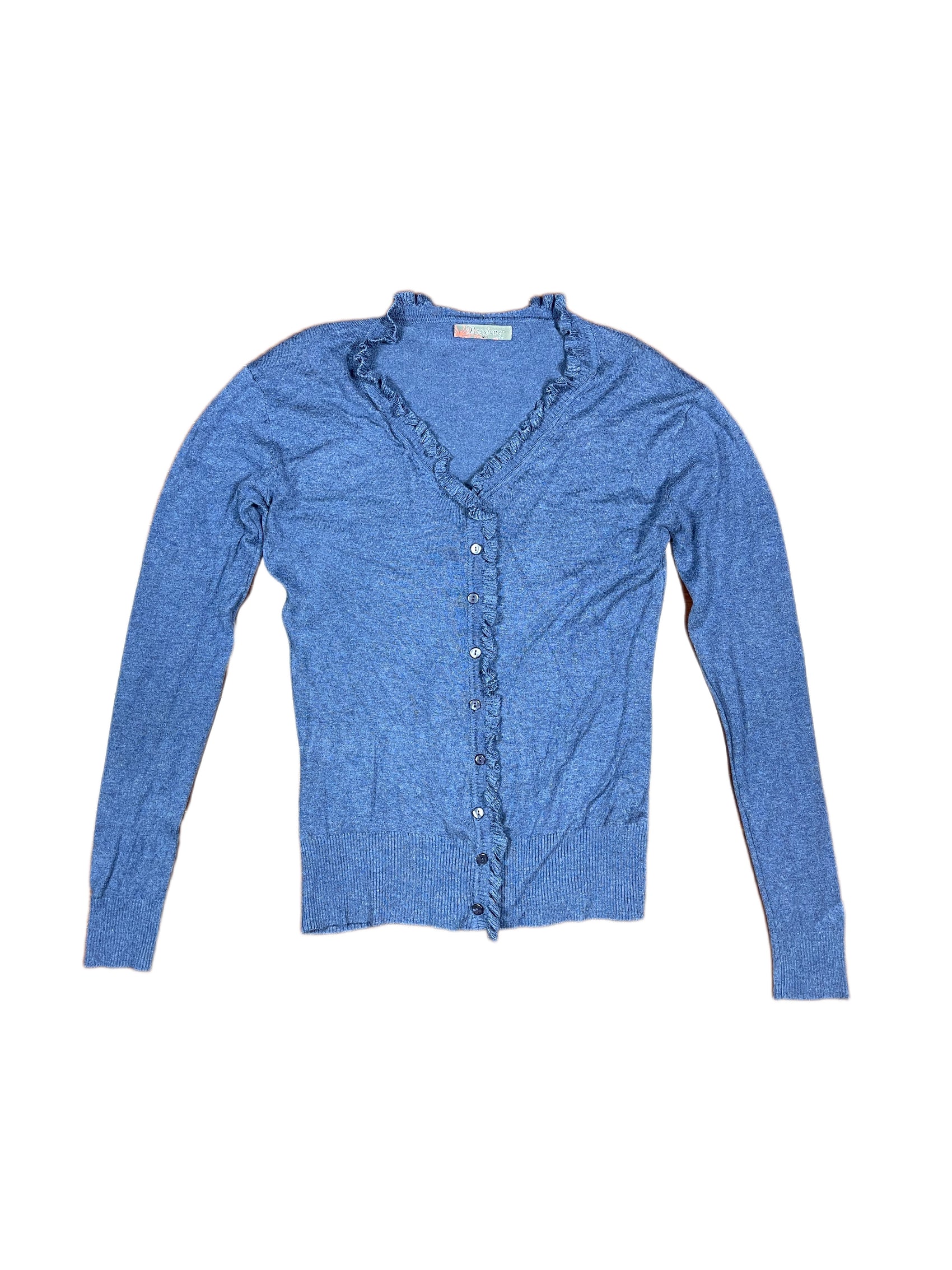 Y2k Passione Button Sweatshirt Blue - M/L
