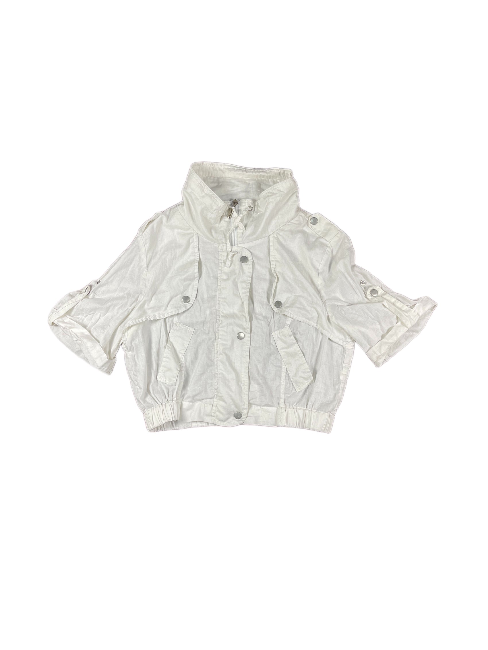 Y2k Stradivarius Short Sleeve Jacket White - L