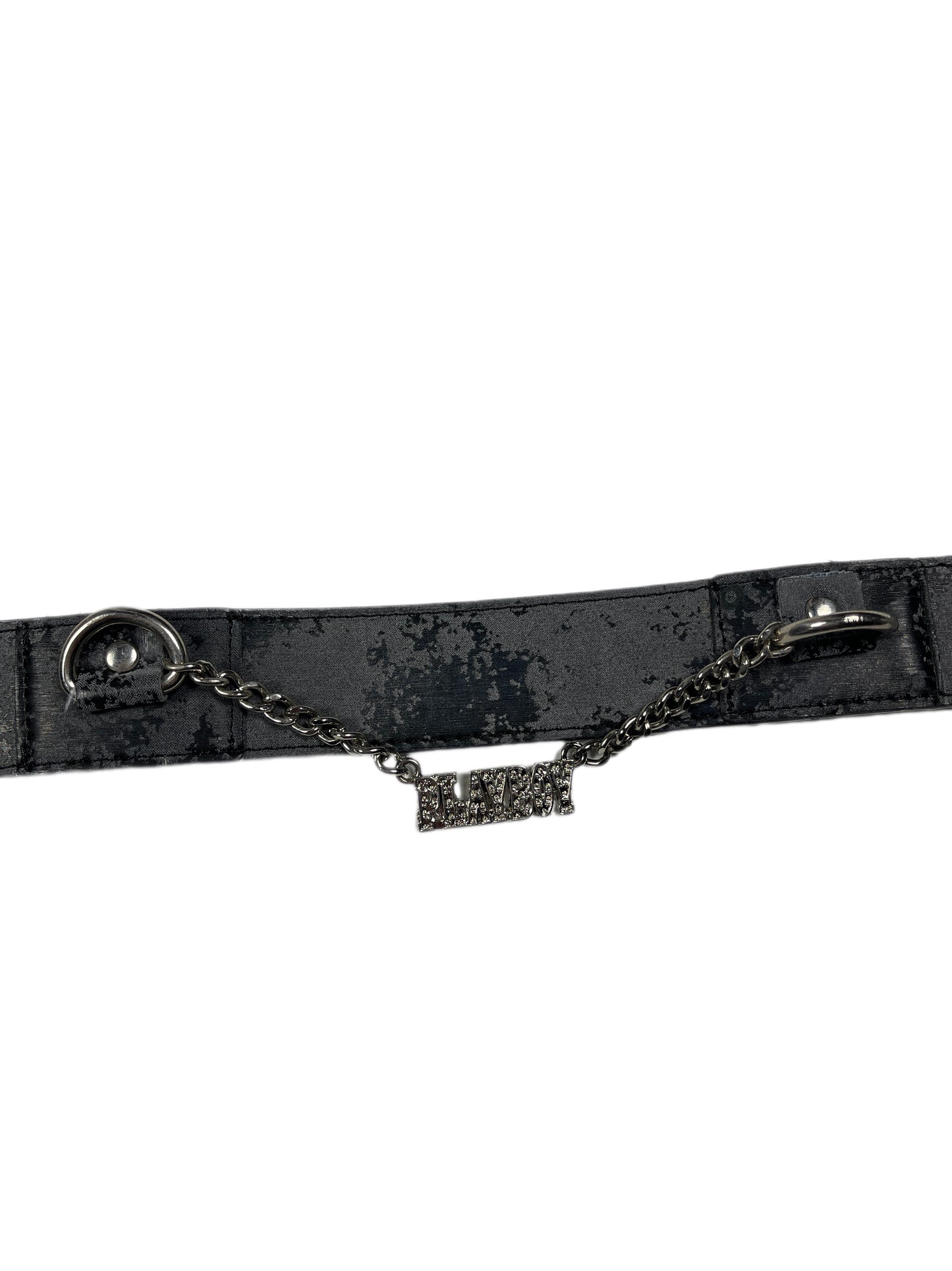 Y2k Playboy Belt Black Gray 2004