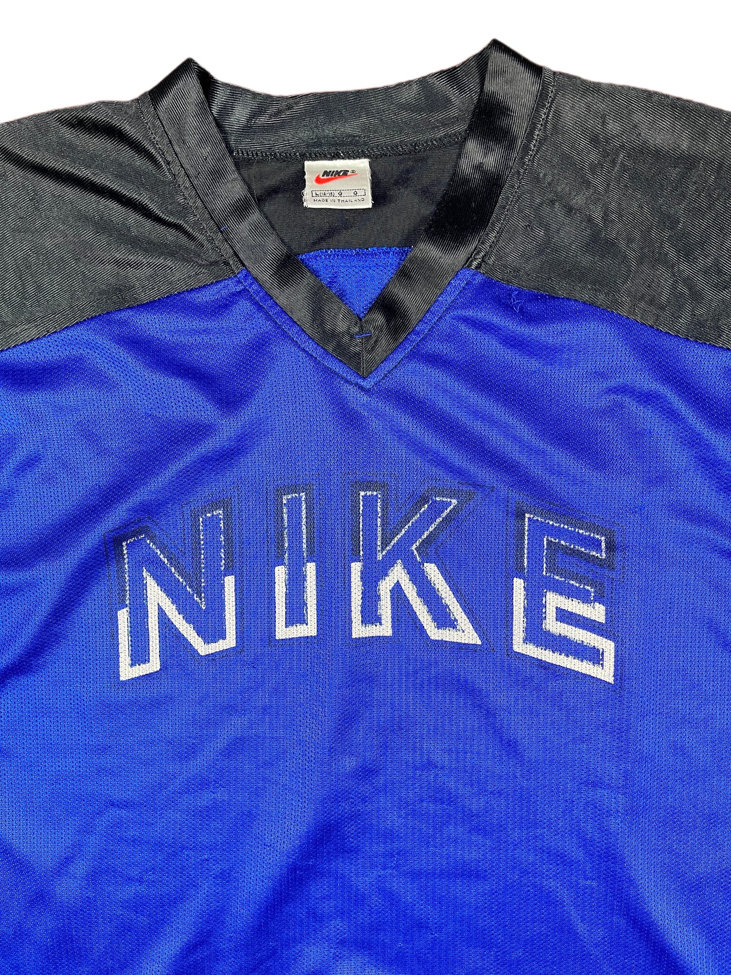 Vintage Nike Sports T-Shirt Blue Black - L/XL