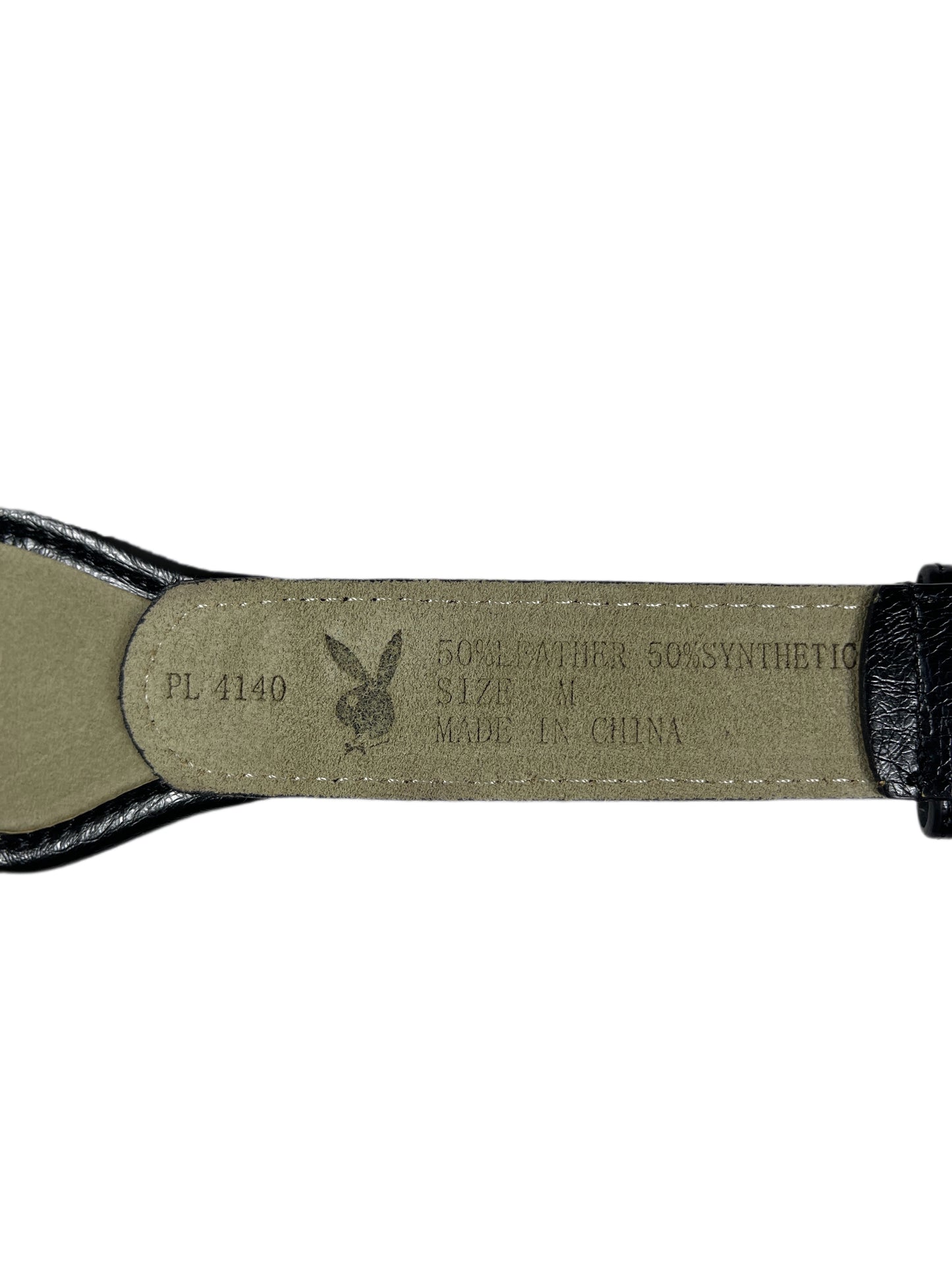 Y2k Playboy Bunny Pattern Plug Belt Black 2004