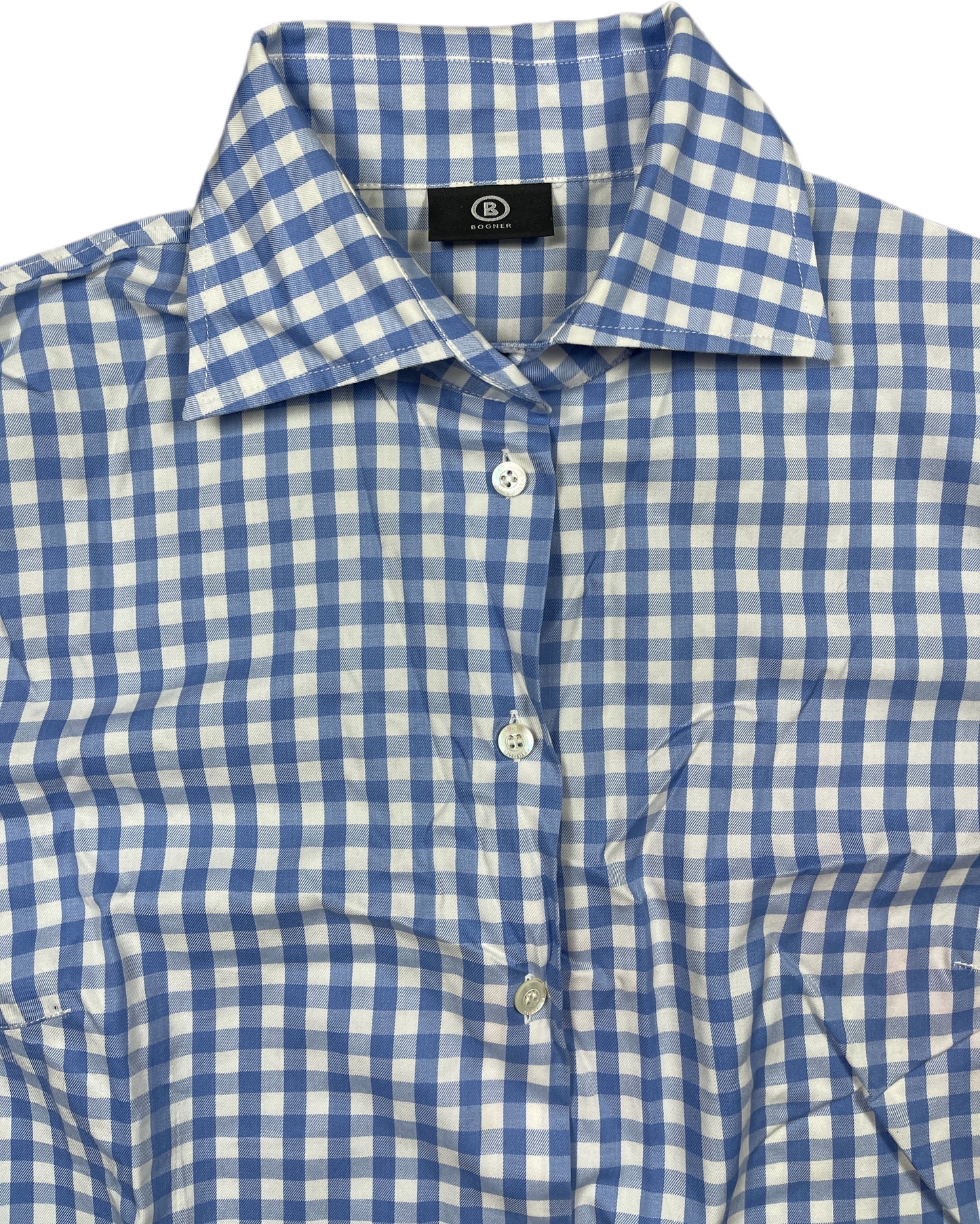 Bogner Long Sleeve Squared Shirt Blue Cotton M