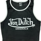 Von Dutch Crop Top Black Cotton Blend L