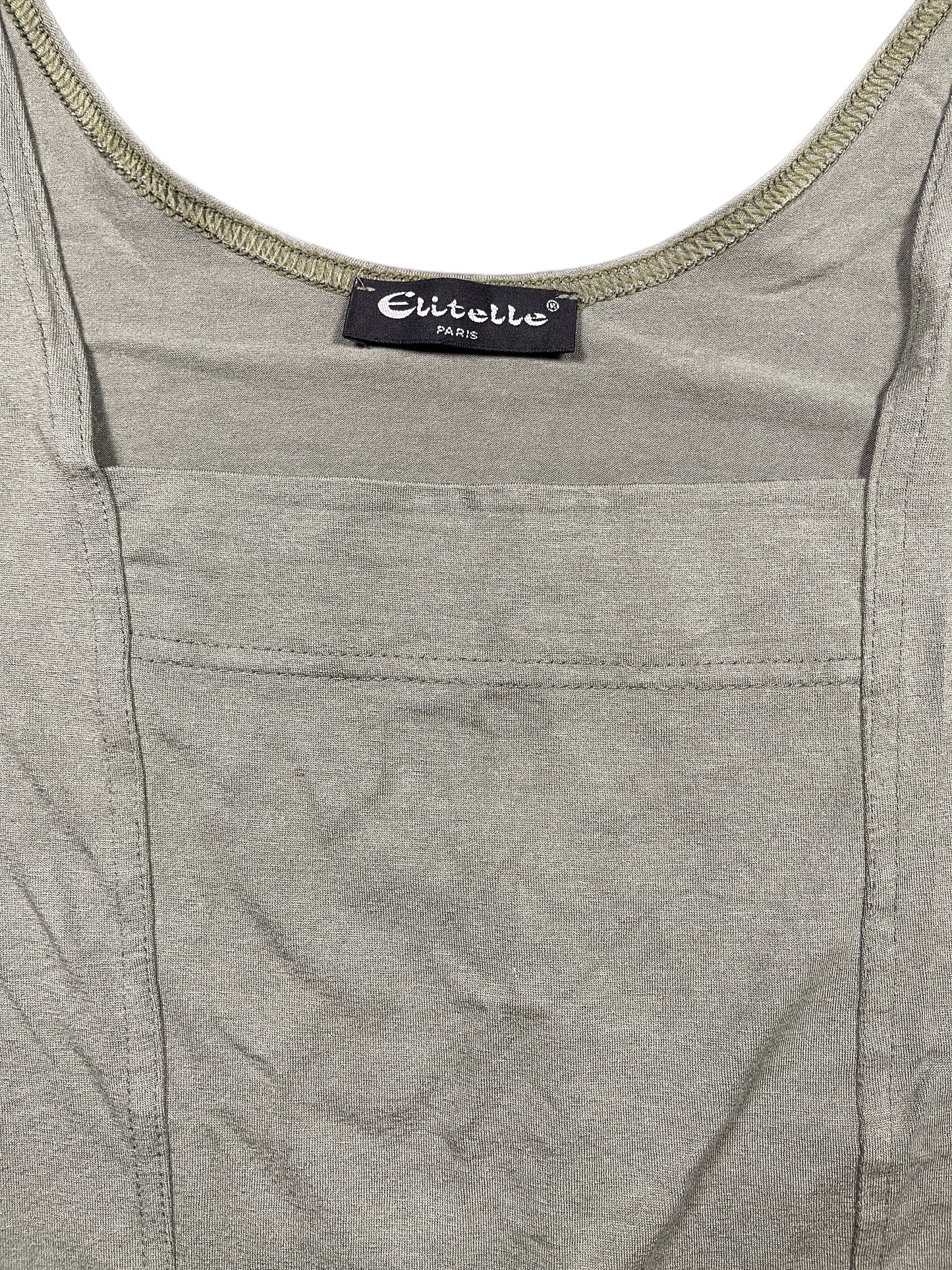 Vintage Elitelle Top Khaki Viscose Blend XXL