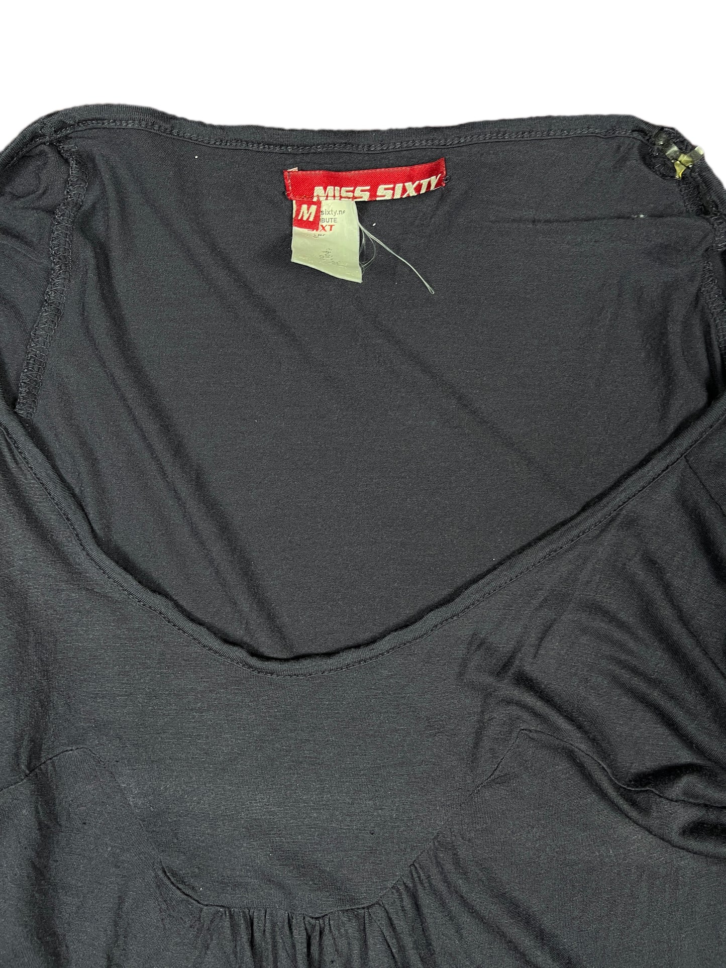 Y2k Miss Sixty Short Sleeve Top Navy - M