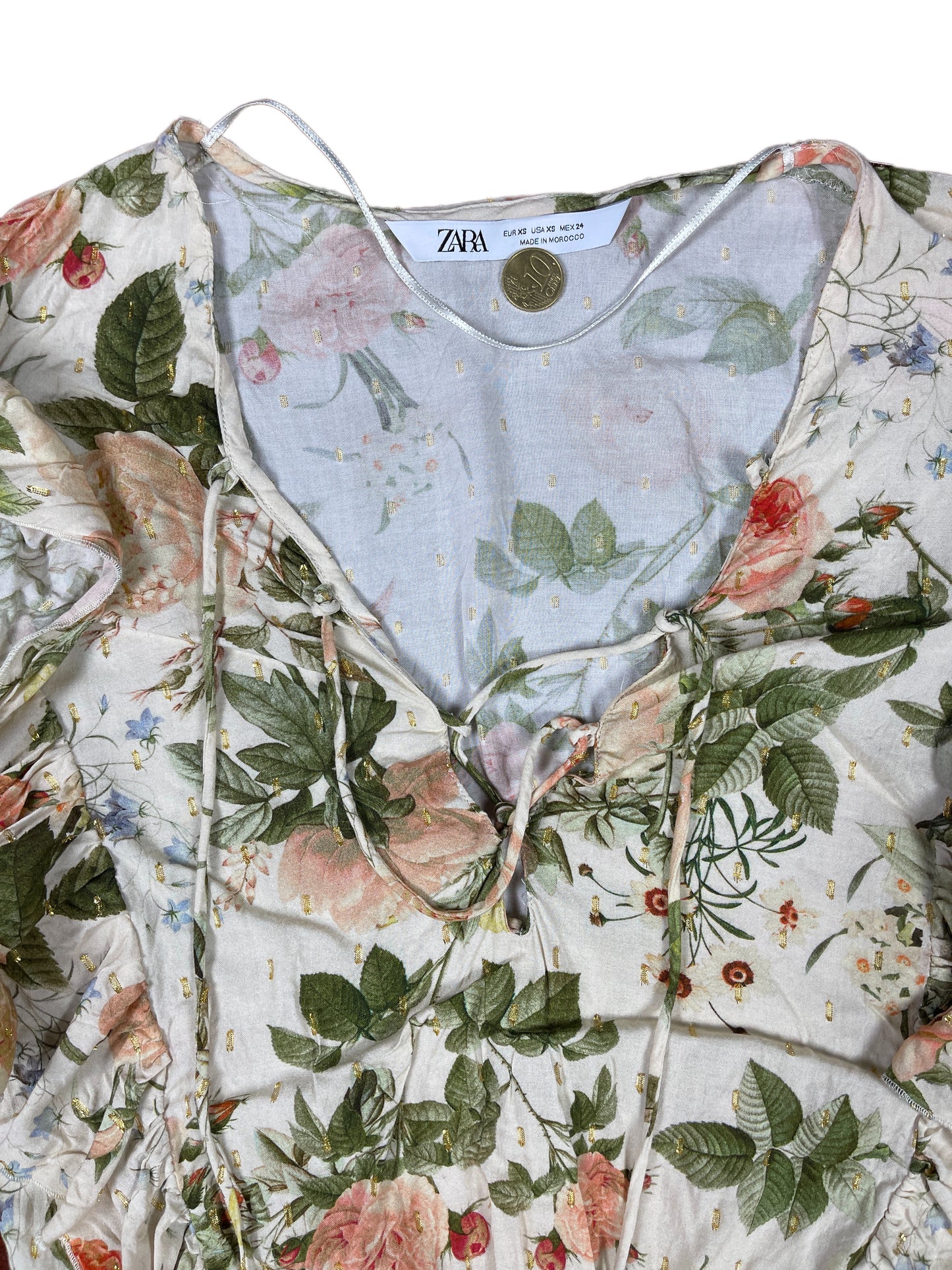 Zara Long Sleeved Top Creme - XS