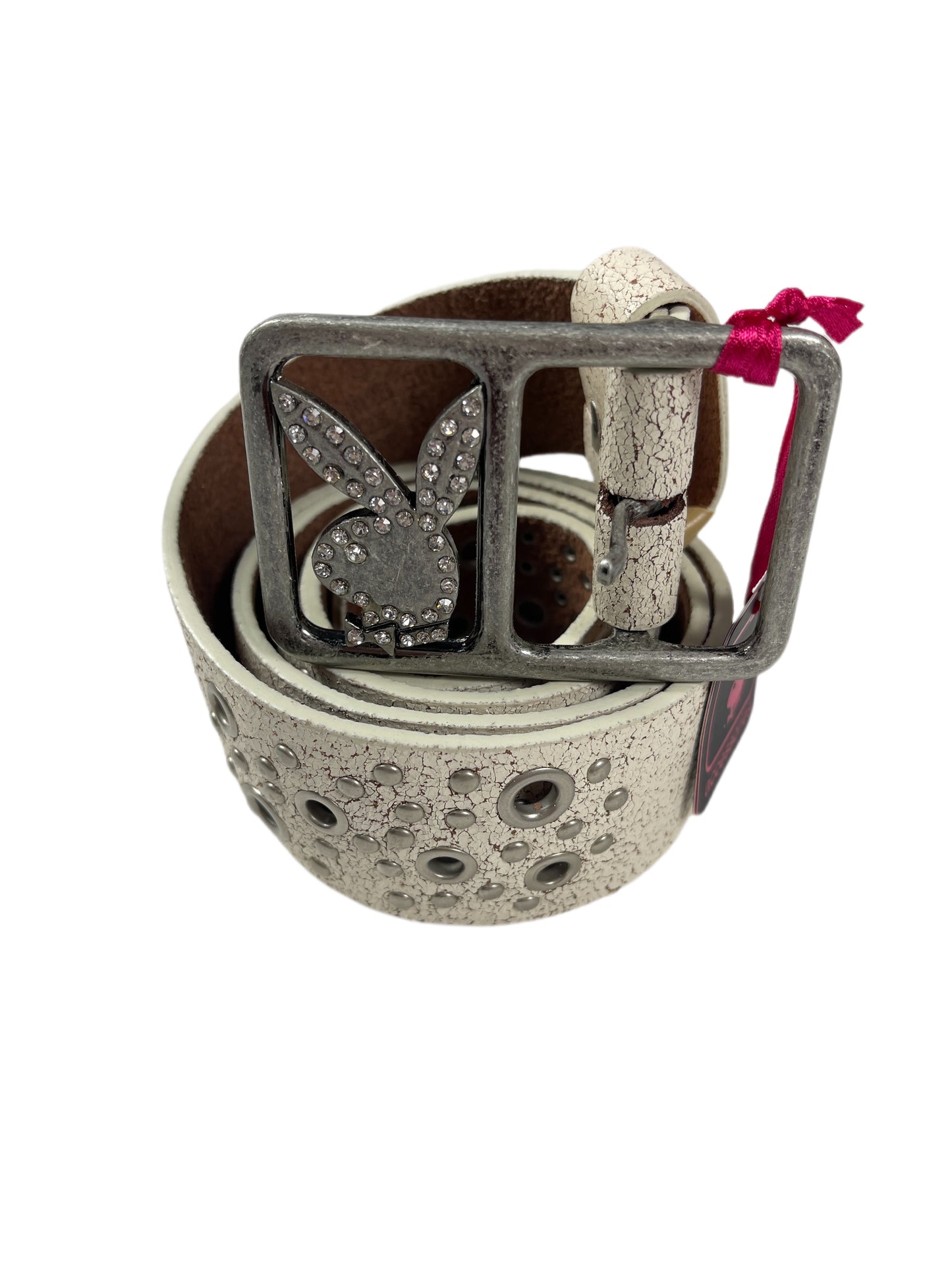 Y2k Playboy Leather Belt Cream 2004