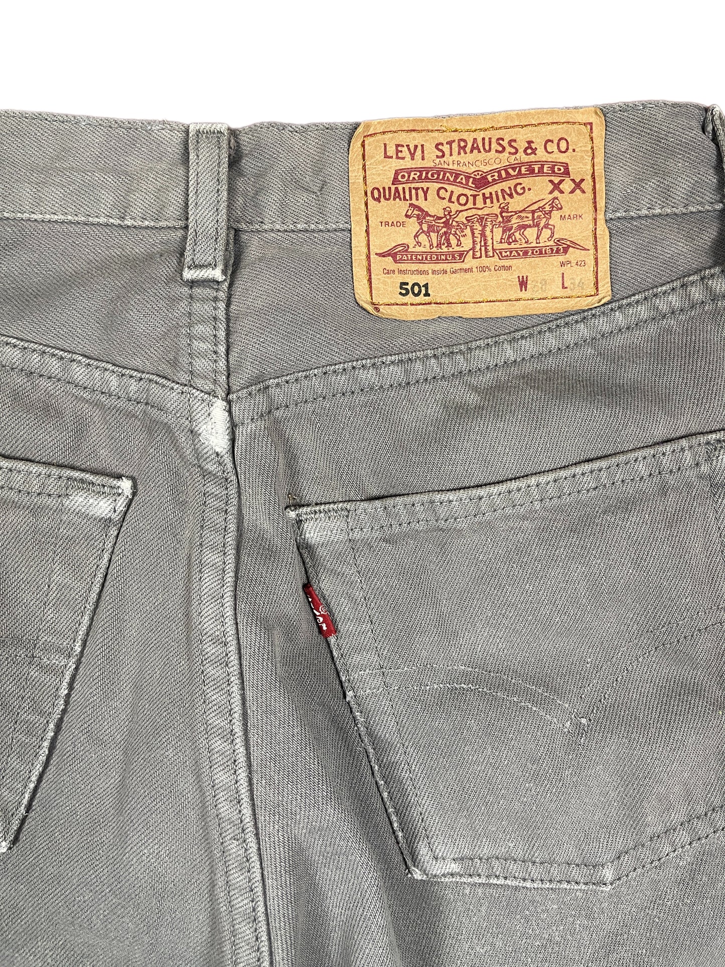 Vintage UpCycle distressed Style Levi's Denim Shorts Gray - XS