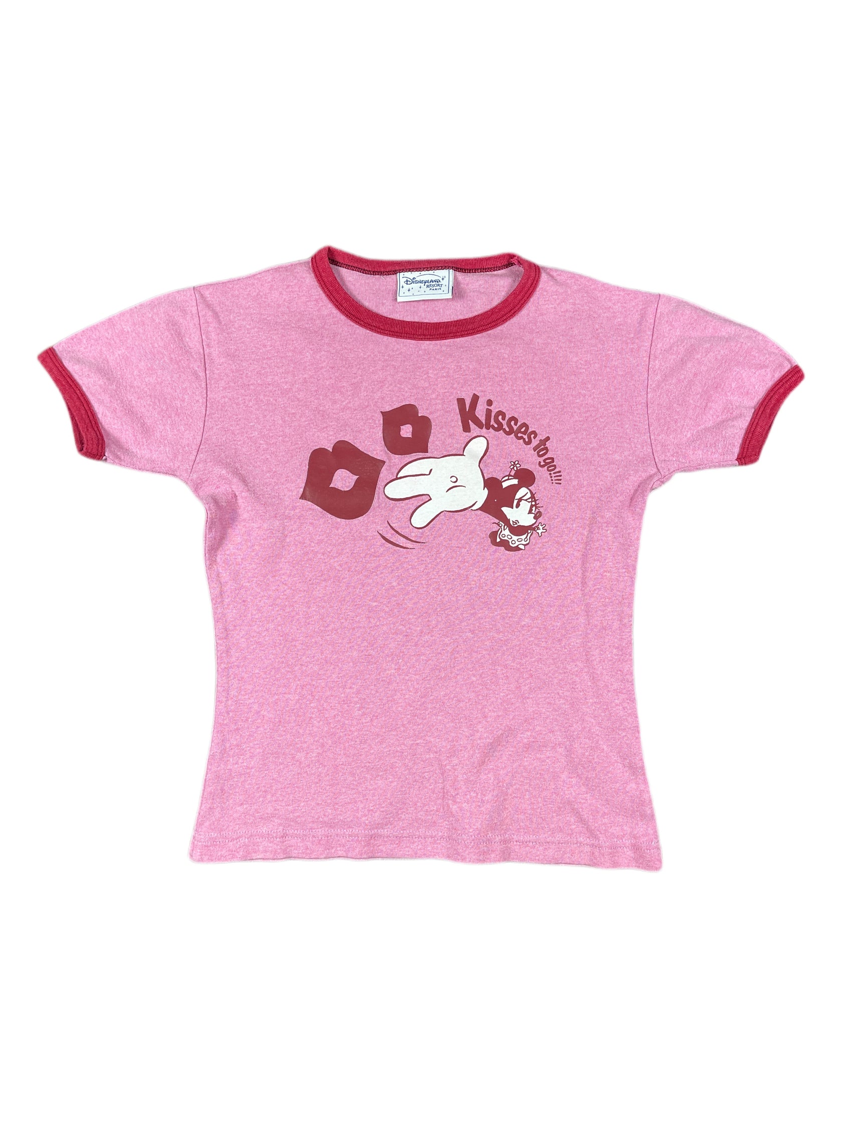 Vintage Disneyland Resort Paris Short Sleeve Top Pink - S