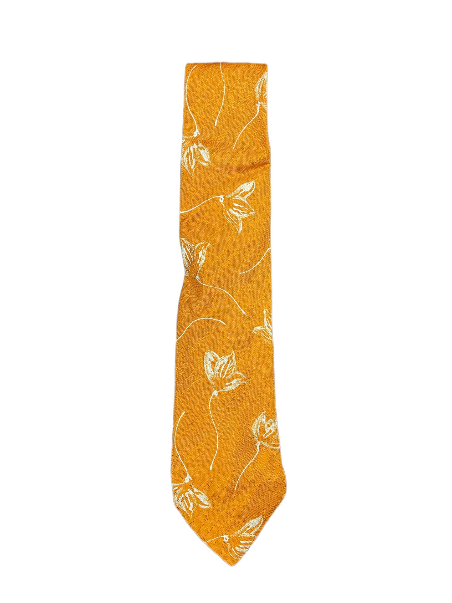 Vintage Flower Silk Tie Orange