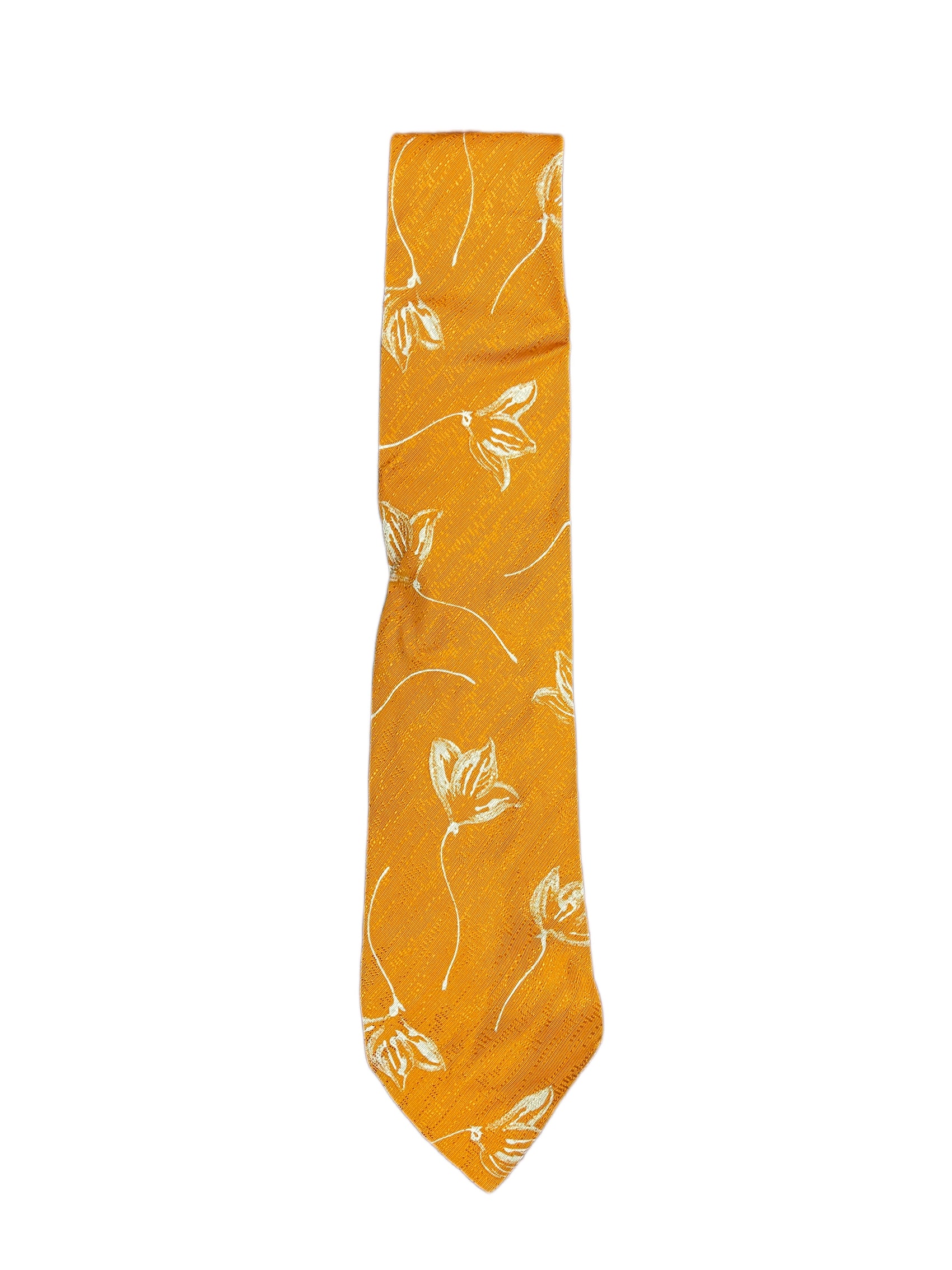 Vintage Flower Silk Tie Orange