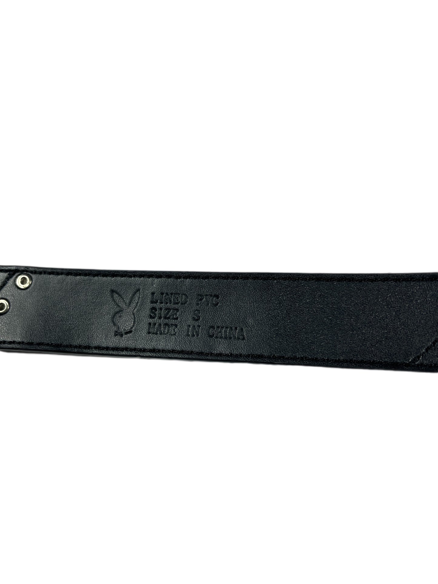 Y2k Playboy Belt Black Gray 2004