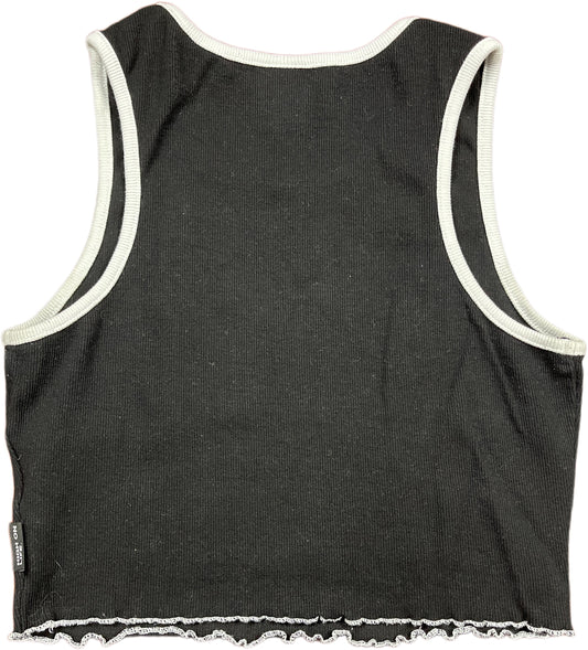 Von Dutch Crop Top Black Cotton Blend L