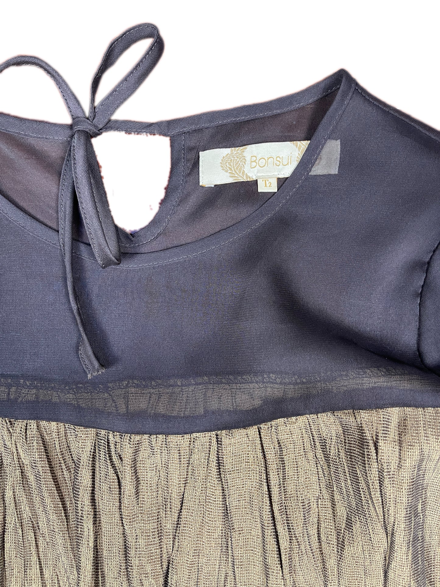 Bonsui Long Sleeve Dress Brown Bronze - M