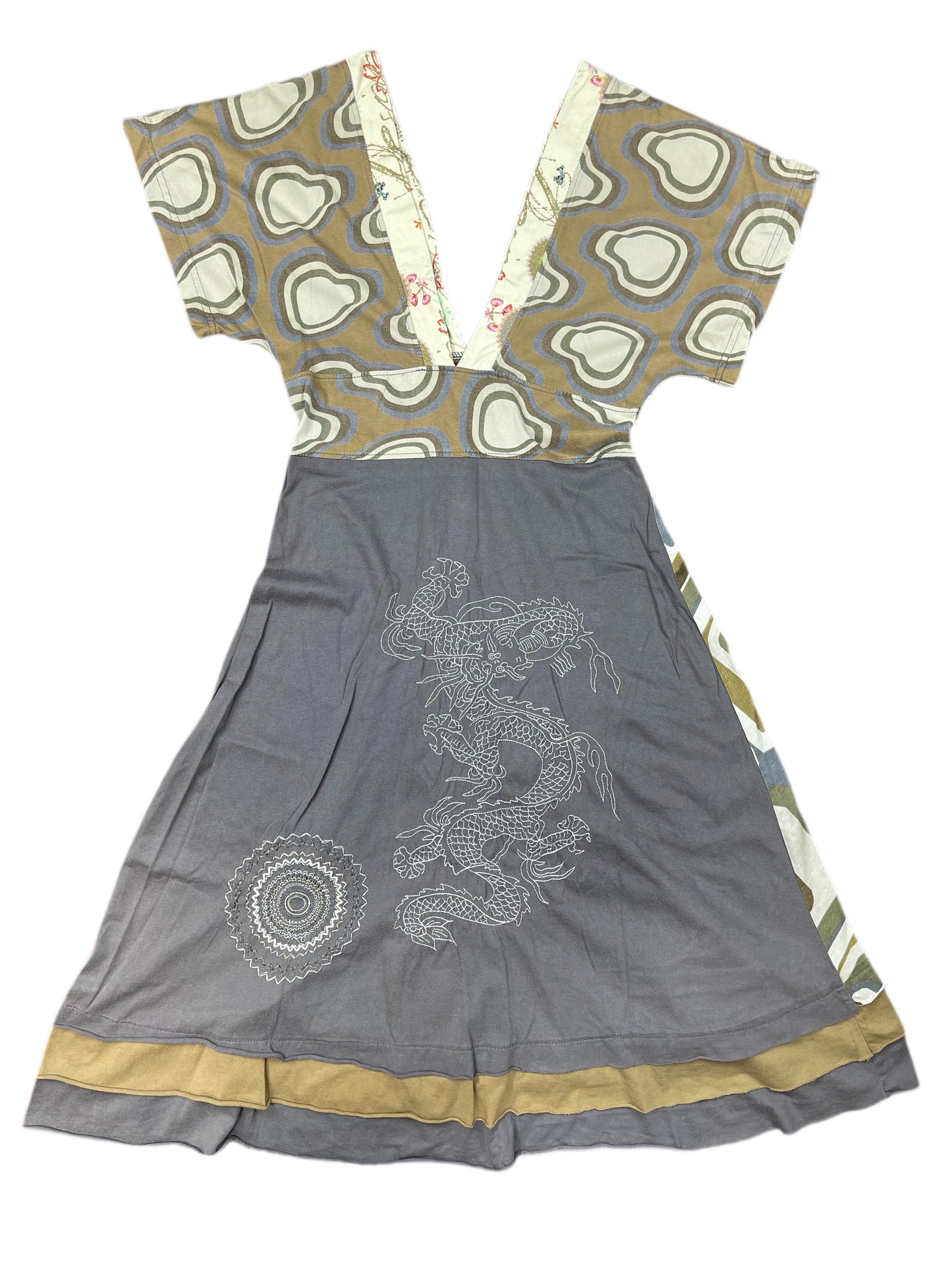 Y2K Desigual Short Sleeve Dress Gray S
