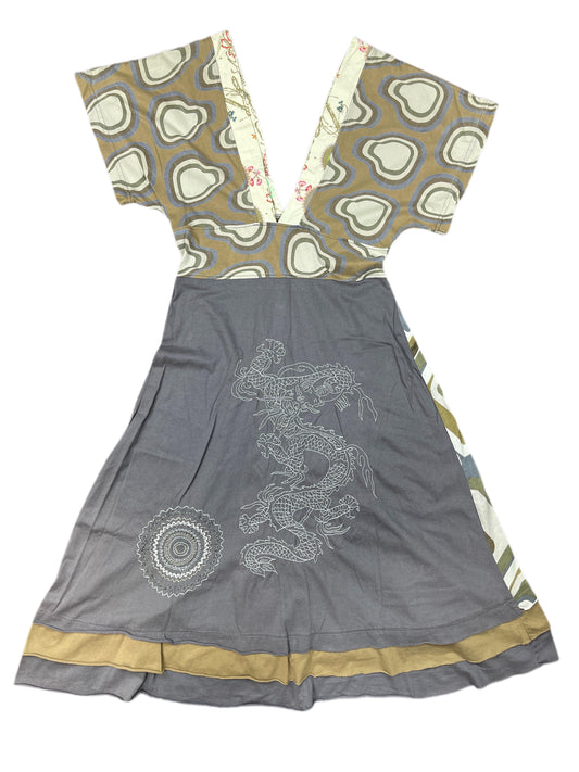 Y2K Desigual Short Sleeve Dress Gray S