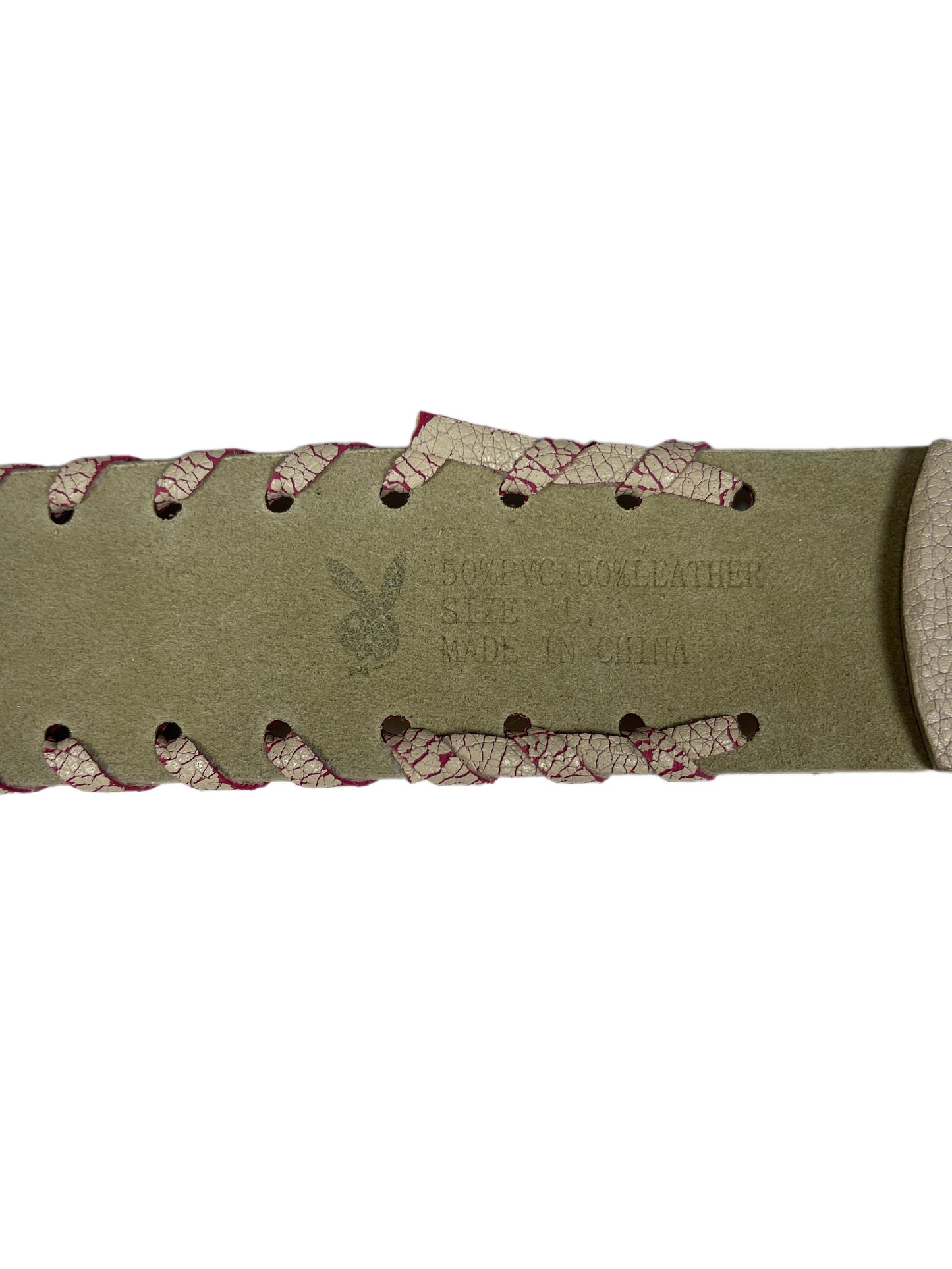 Y2k Playboy Belt Creme Pink 2004