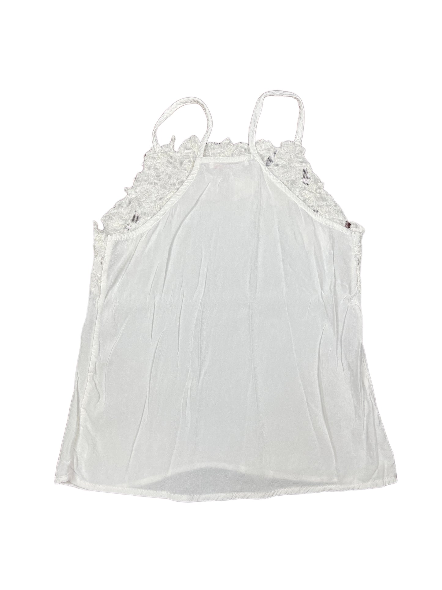 Camaieu Sleeveless Top Flower Details White - M