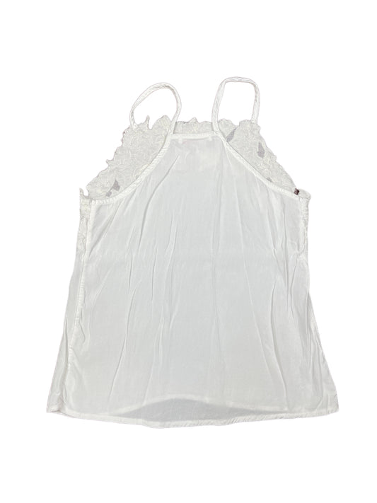 Camaieu Sleeveless Top Flower Details White - M