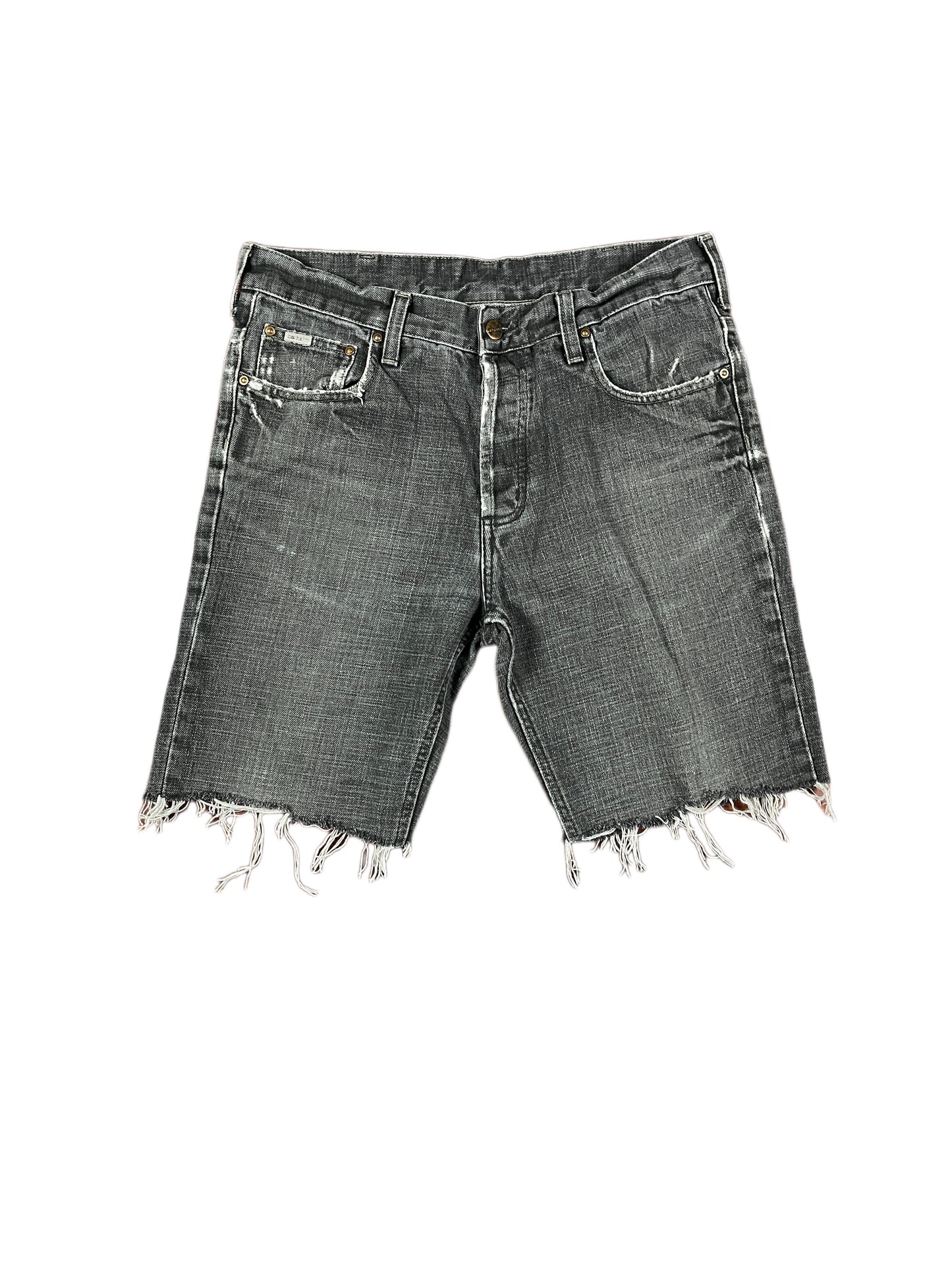 Carhartt Distressed Denim Shorts Dark Gray - M