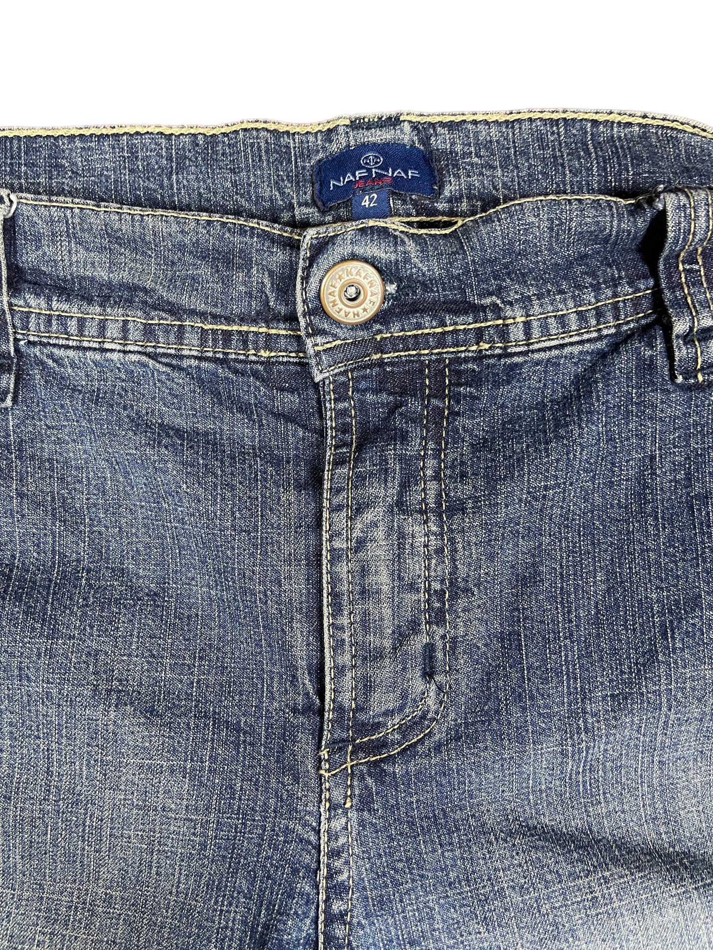 Y2k Naf Naf Denim Pants Blue - XL