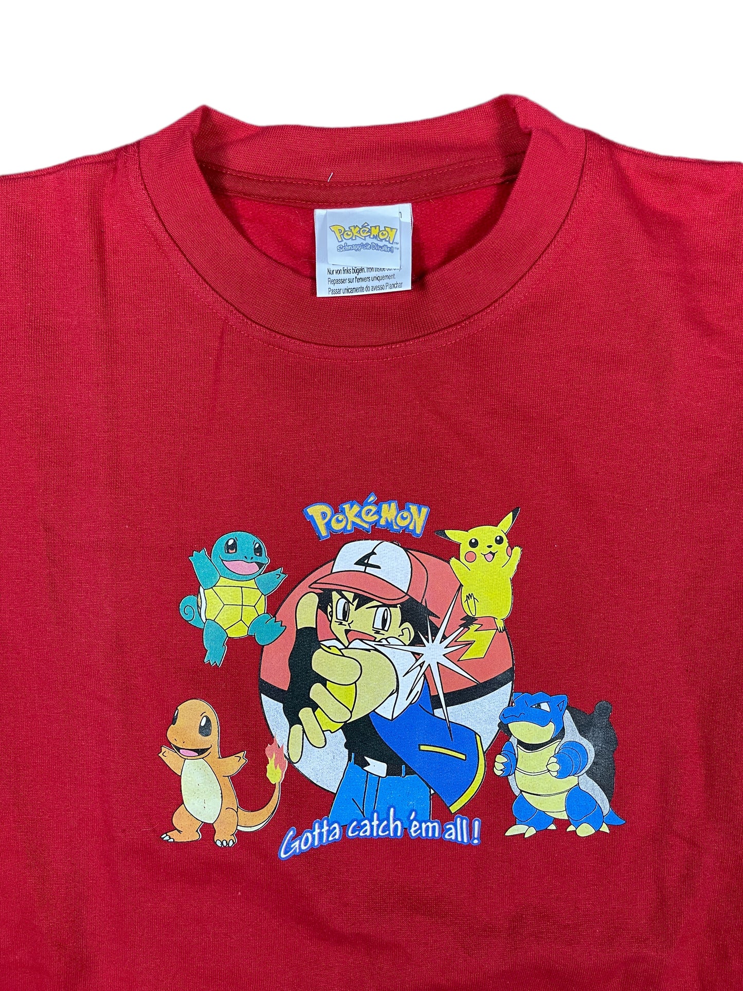 Vintage Pokemon Sweatshirt Red 2000s - S