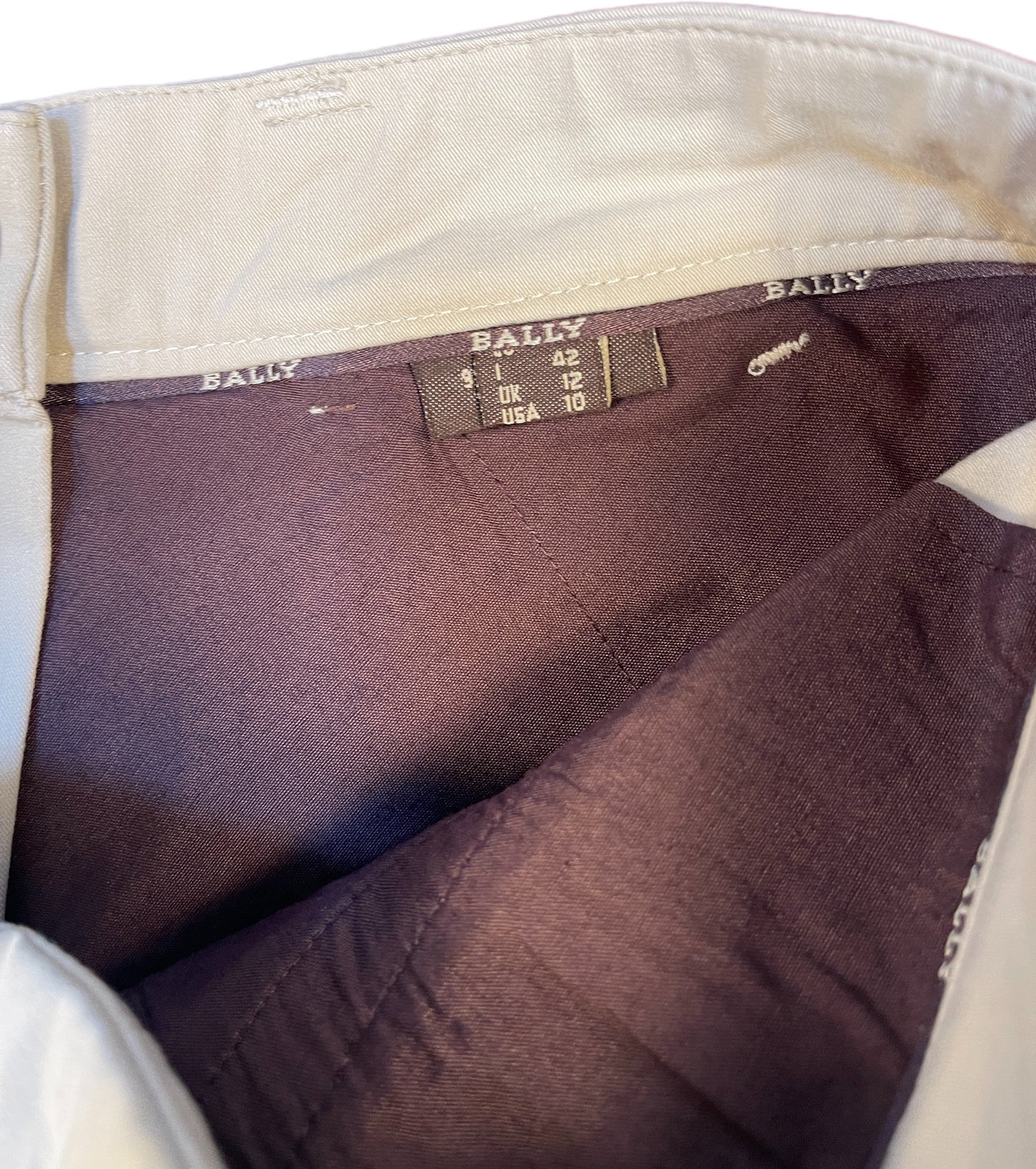 Vintage Bally Chino Shorts Creme Cotton Blend M