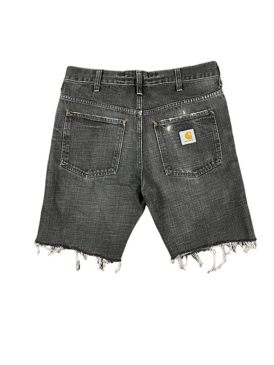 Carhartt Distressed Denim Shorts Dark Gray - M