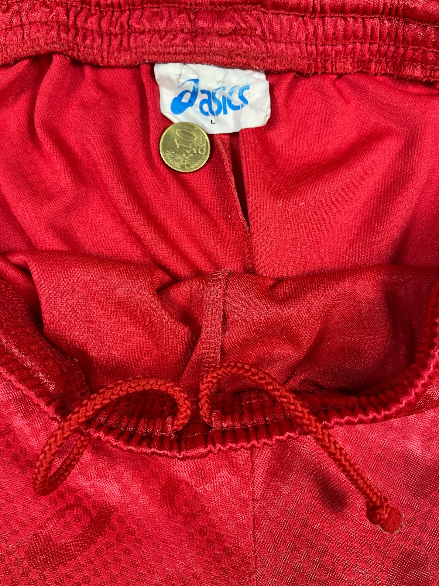 Vintage Asics Sport Shorts Red - L