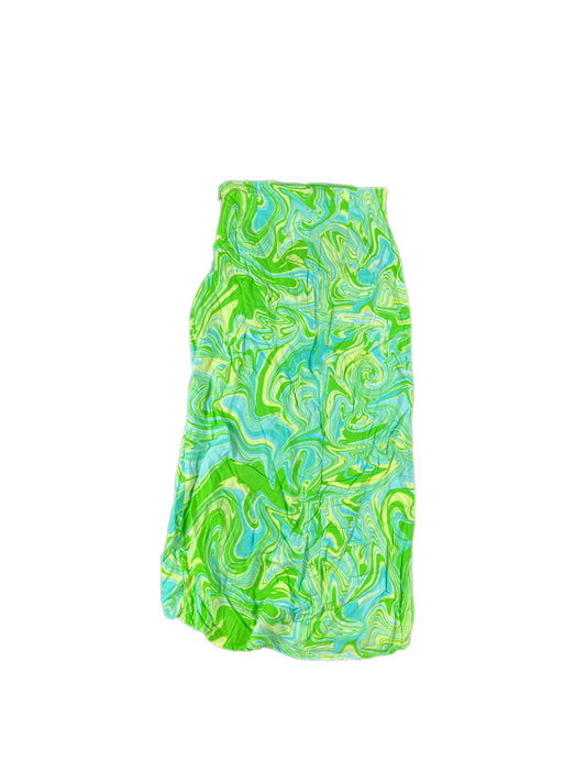 Y2k Stradivarius Long Skirt Patern Green - XS