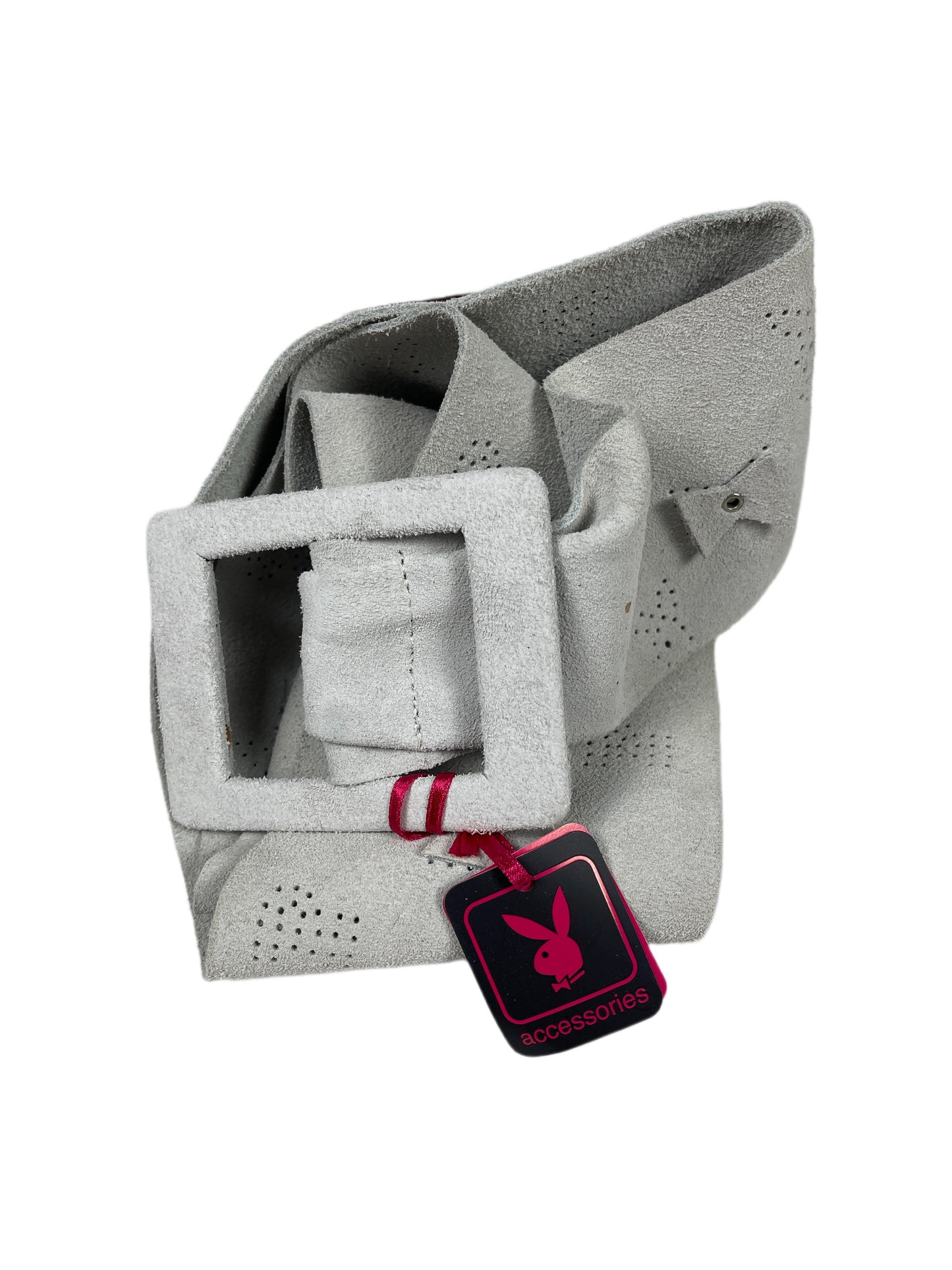 Y2k Playboy Thick Leather Belt Creme 2004