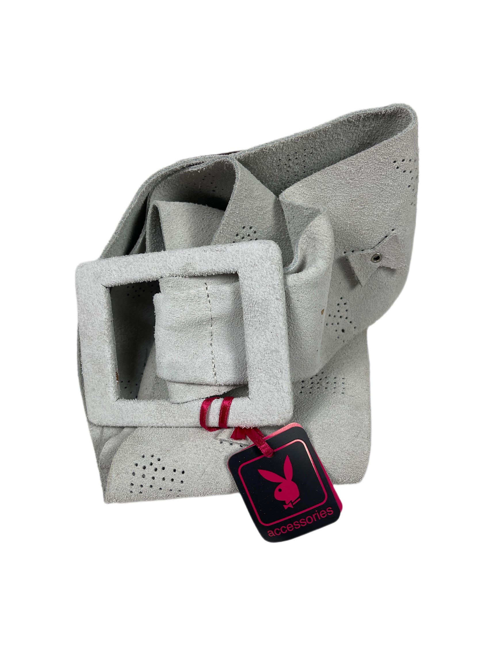 Y2k Playboy Thick Leather Belt Creme 2004