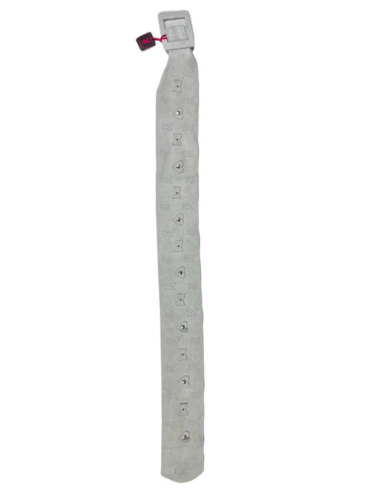 Y2k Playboy Thick Leather Belt Creme 2004