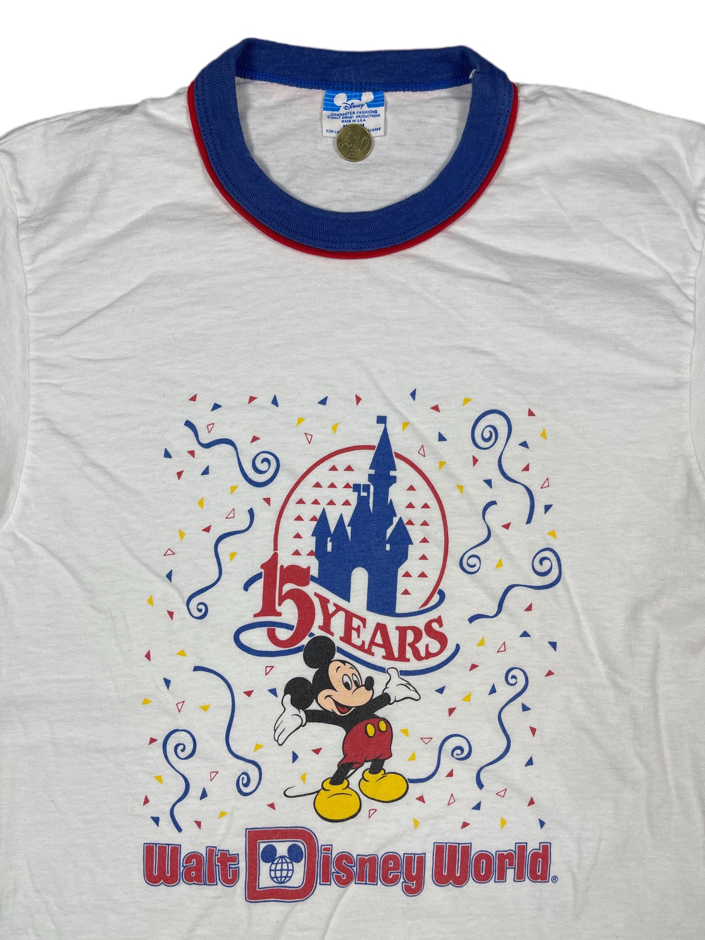 Vintage 1986 Disney Mickey Mouse T-Shirt White - M