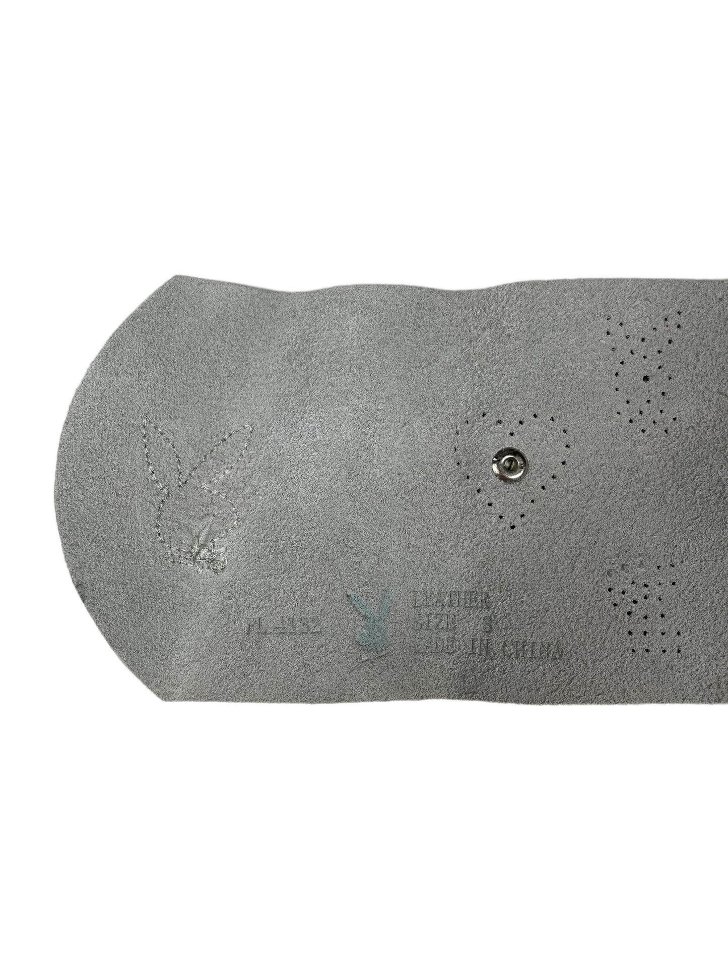 Y2k Playboy Thick Leather Belt Creme 2004