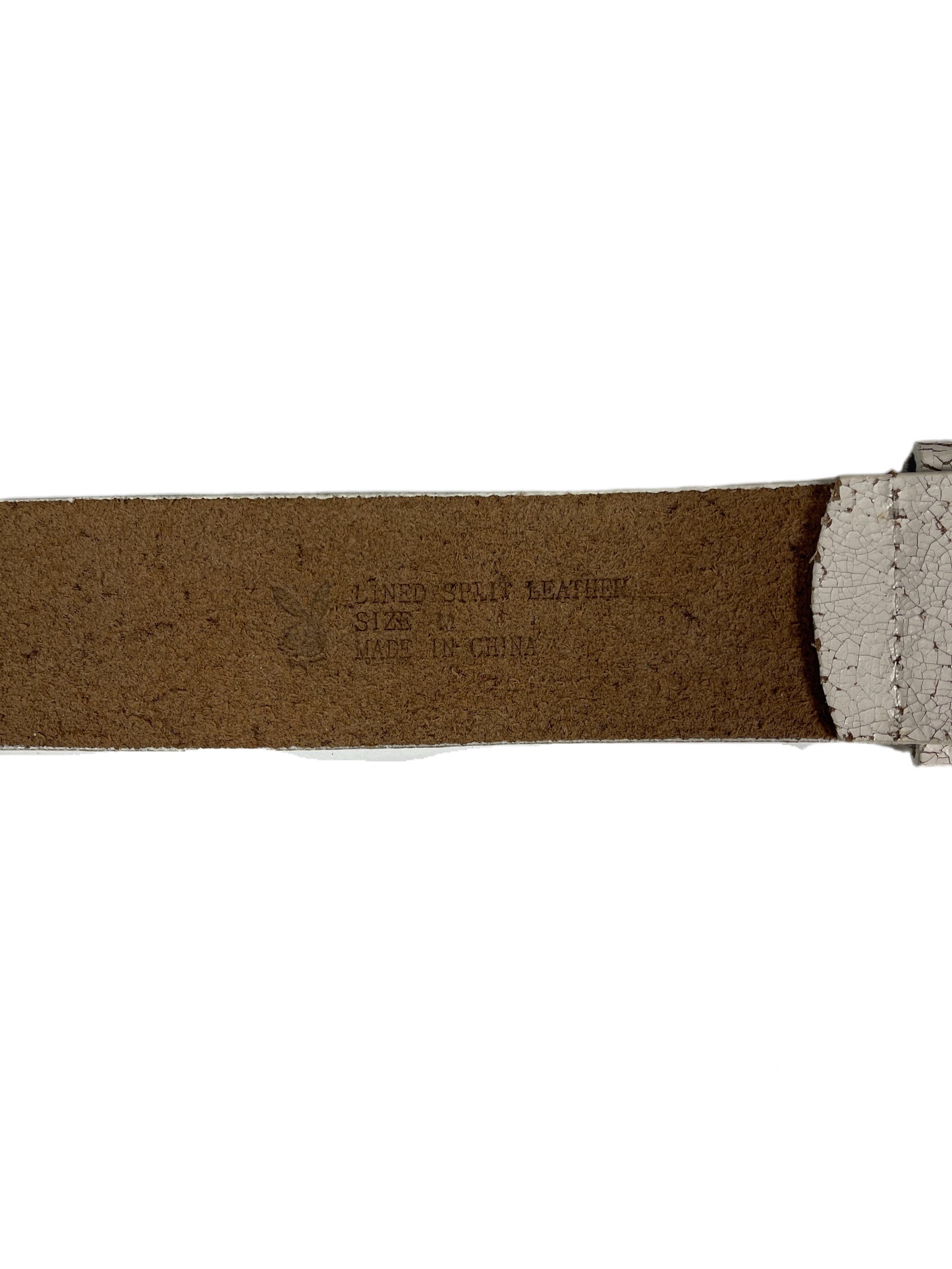 Y2k Playboy Leather Plug In Belt White 2004