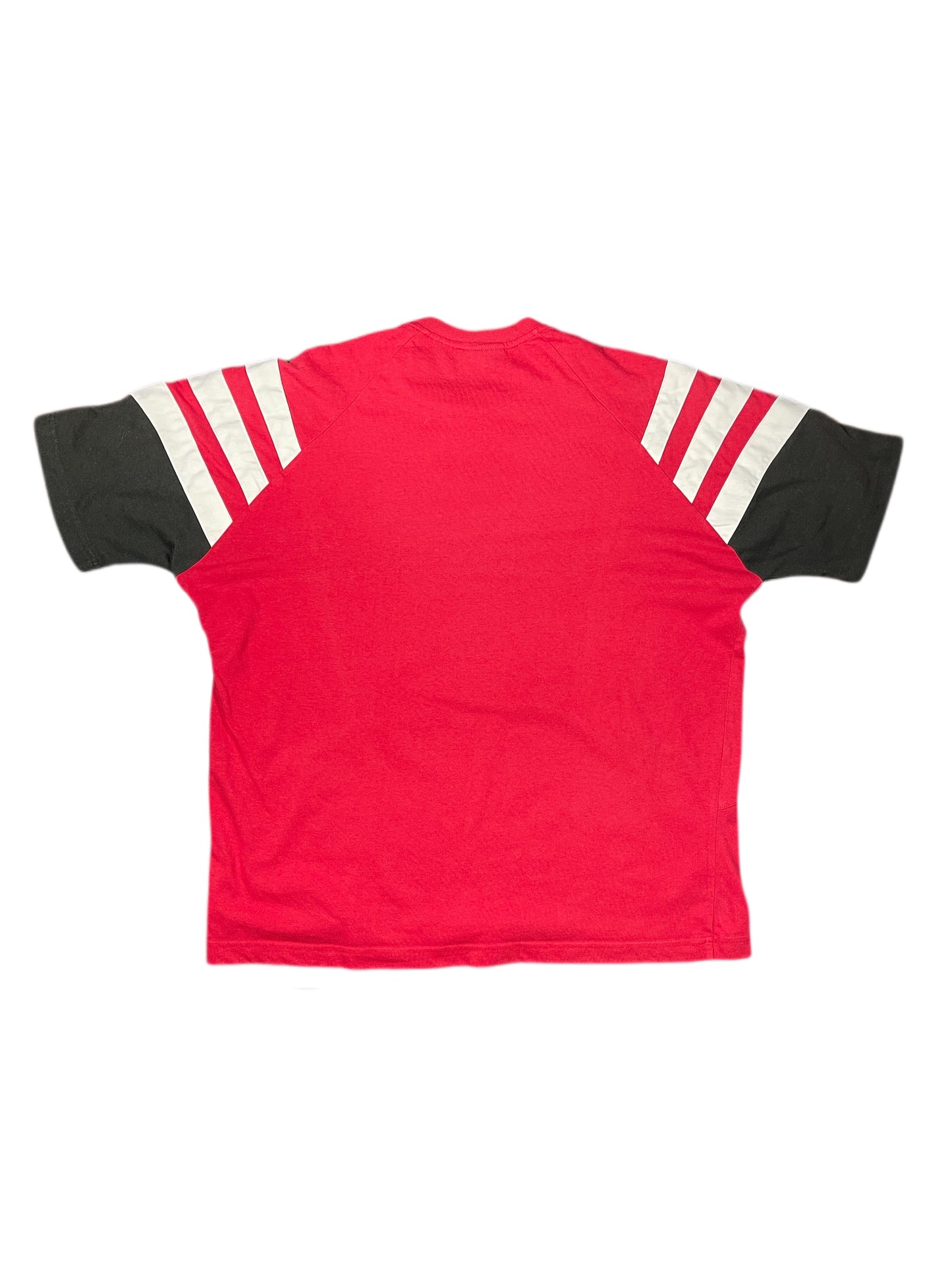 Vintage 90s Adidas T-Shirt Red White - XXL